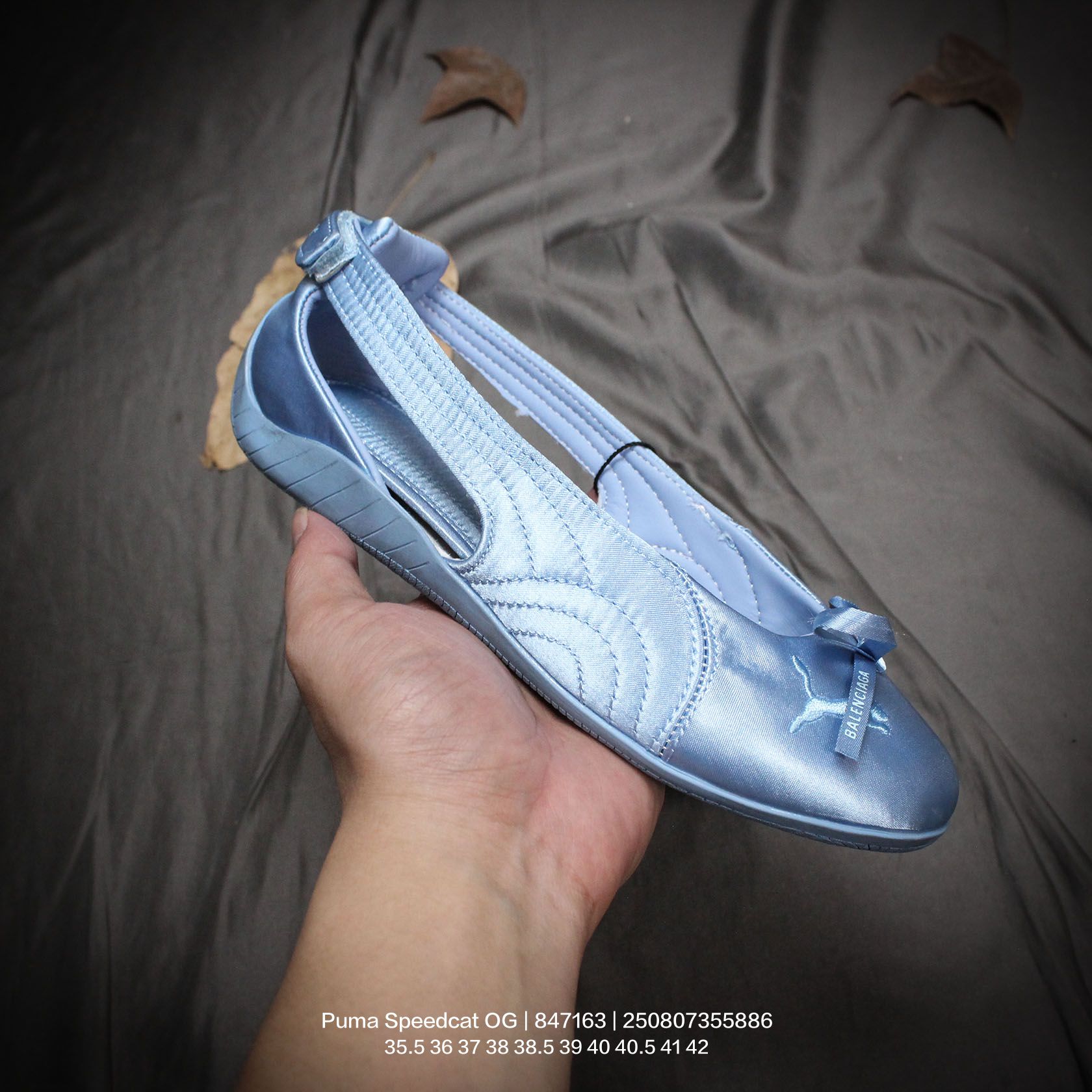 Balenciaga Speedcat Ballet Satin Balenciaga In Light Blue Satin - DesignerGu