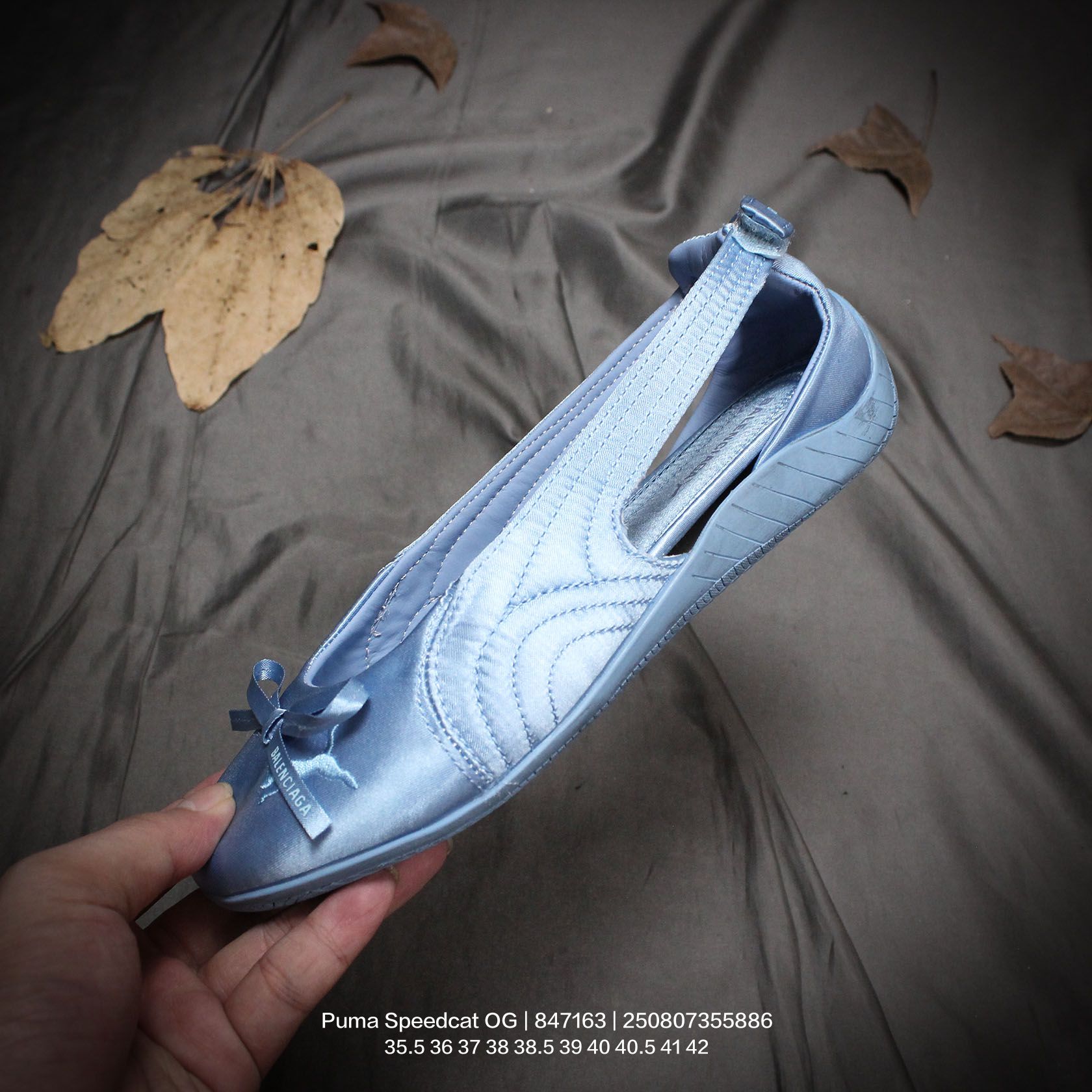 Balenciaga Speedcat Ballet Satin Balenciaga In Light Blue Satin - DesignerGu