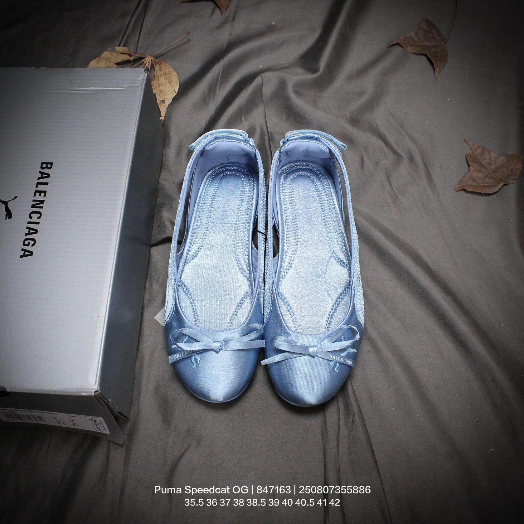 Balenciaga Speedcat Ballet Satin Balenciaga In Light Blue Satin - DesignerGu