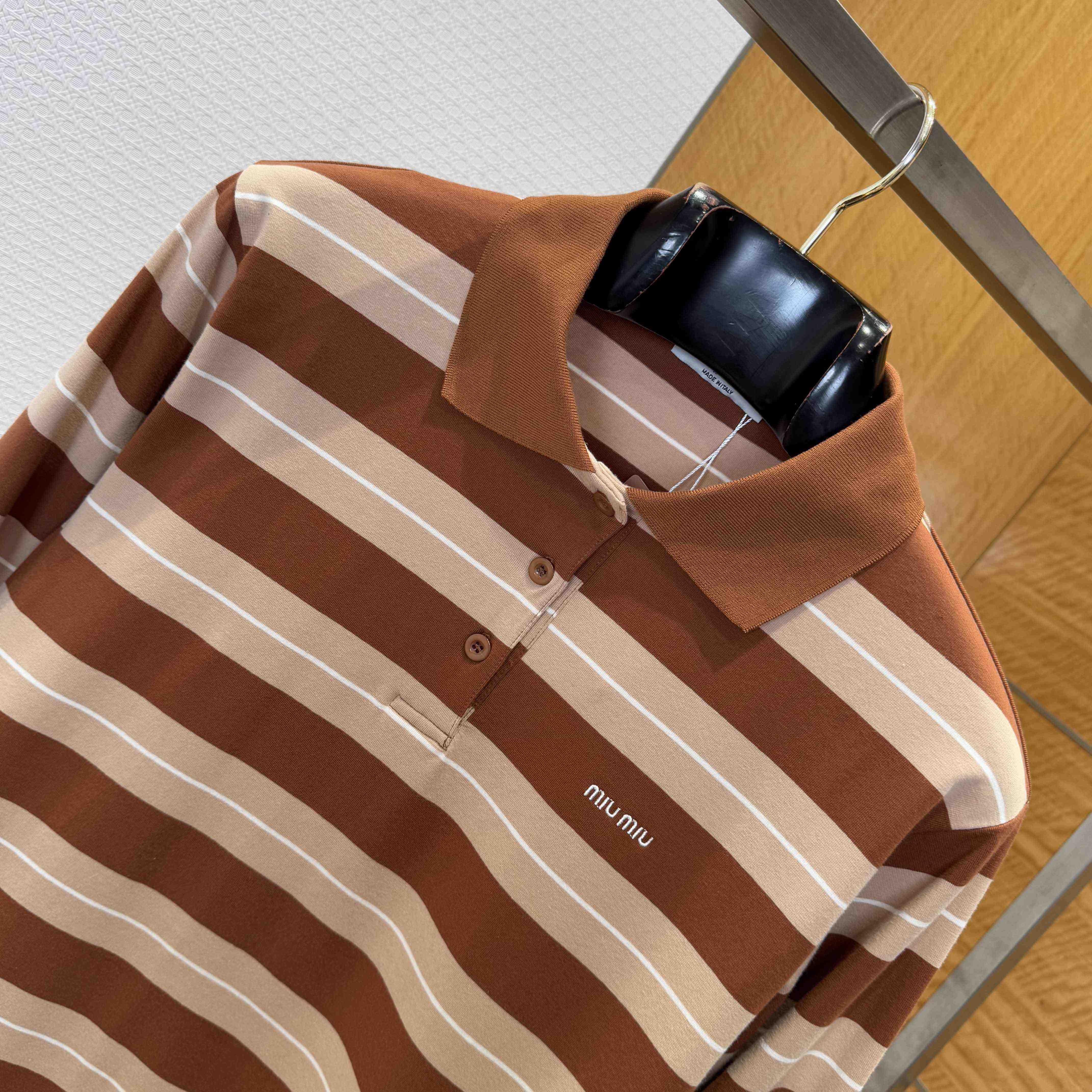 Miu Miu Cotton Knit Polo Shirt - DesignerGu