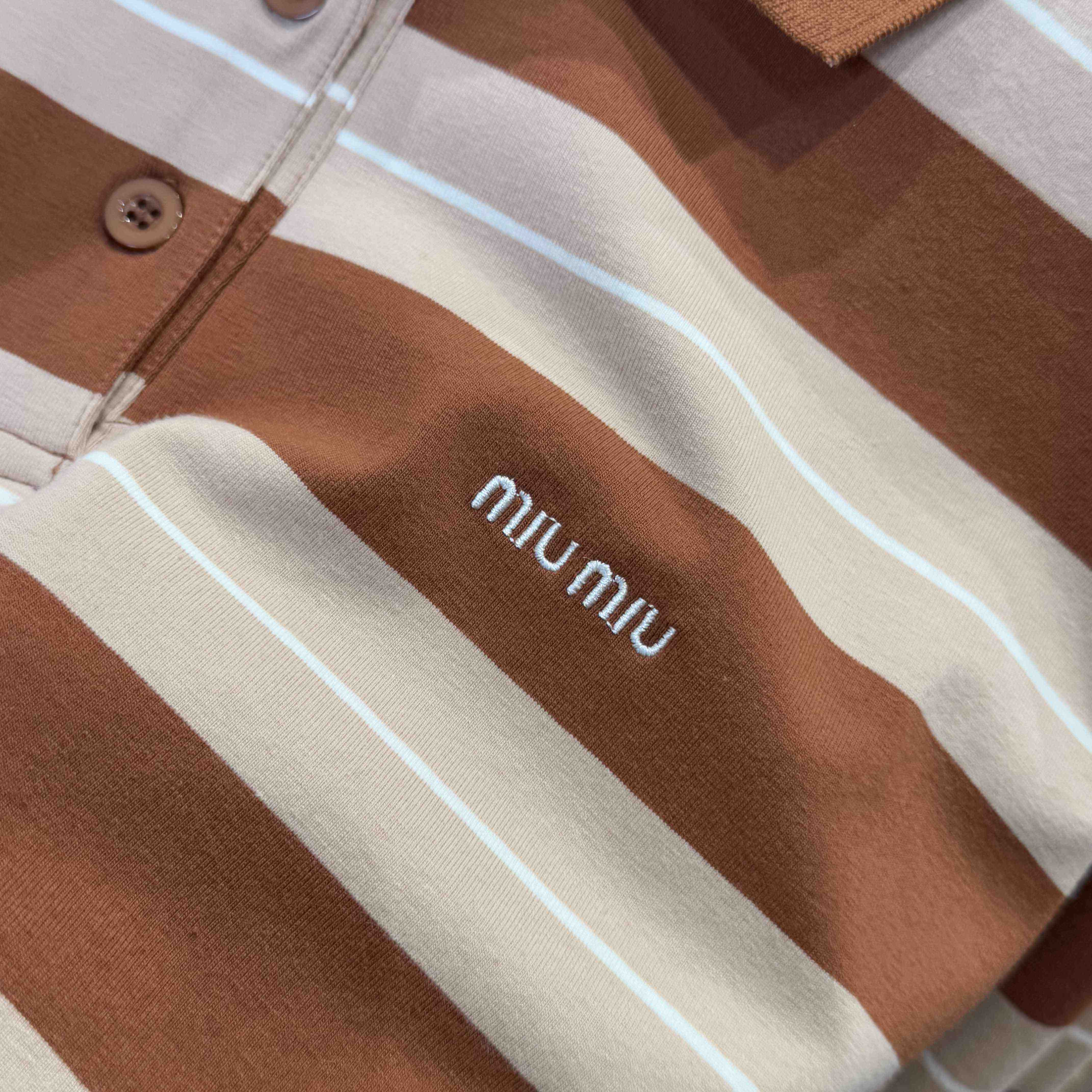 Miu Miu Cotton Knit Polo Shirt - DesignerGu