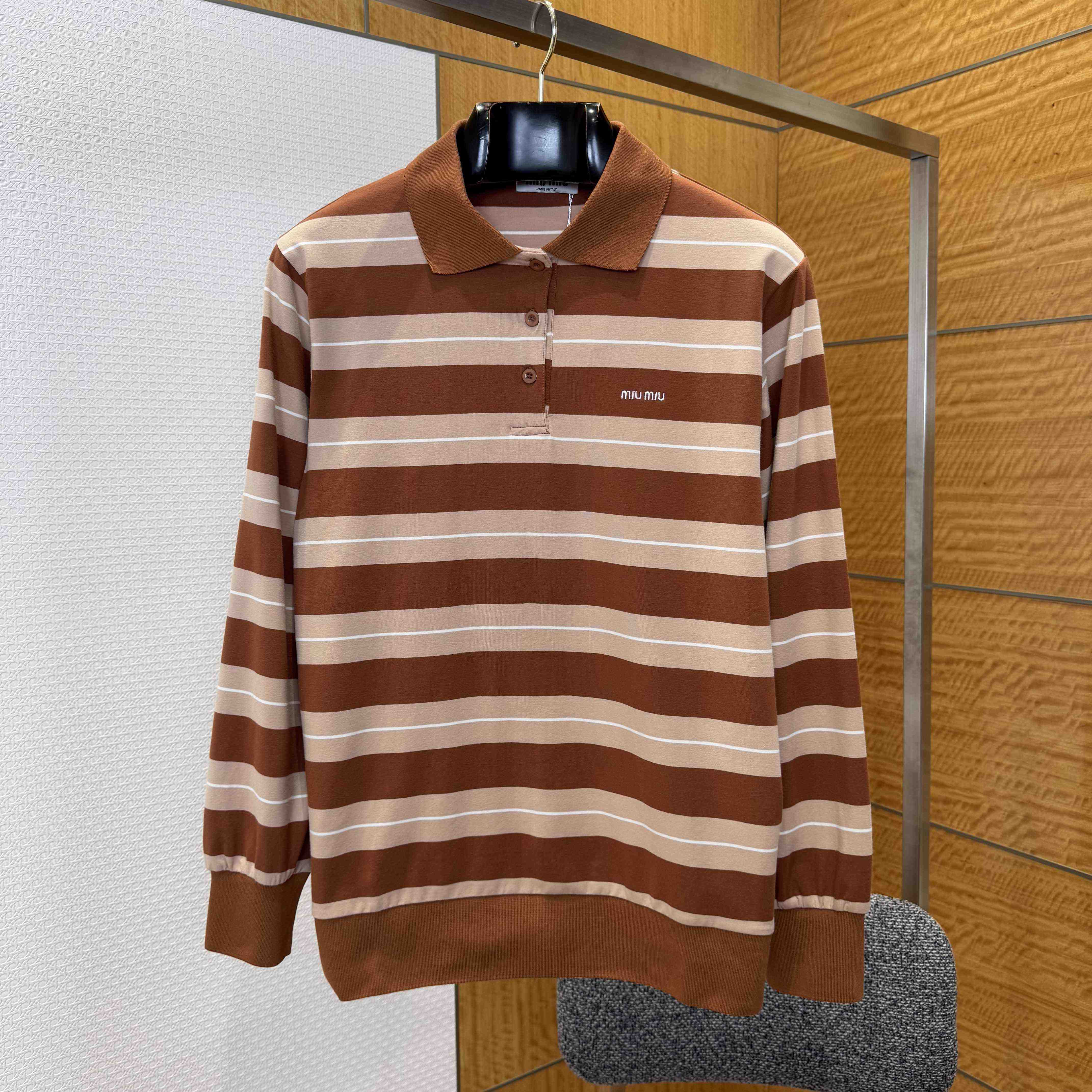 Miu Miu Cotton Knit Polo Shirt - DesignerGu