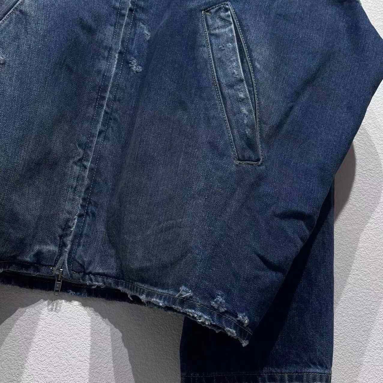 Balenciaga Zip-Up Denim Jacket In Blue Cotton Denim - DesignerGu