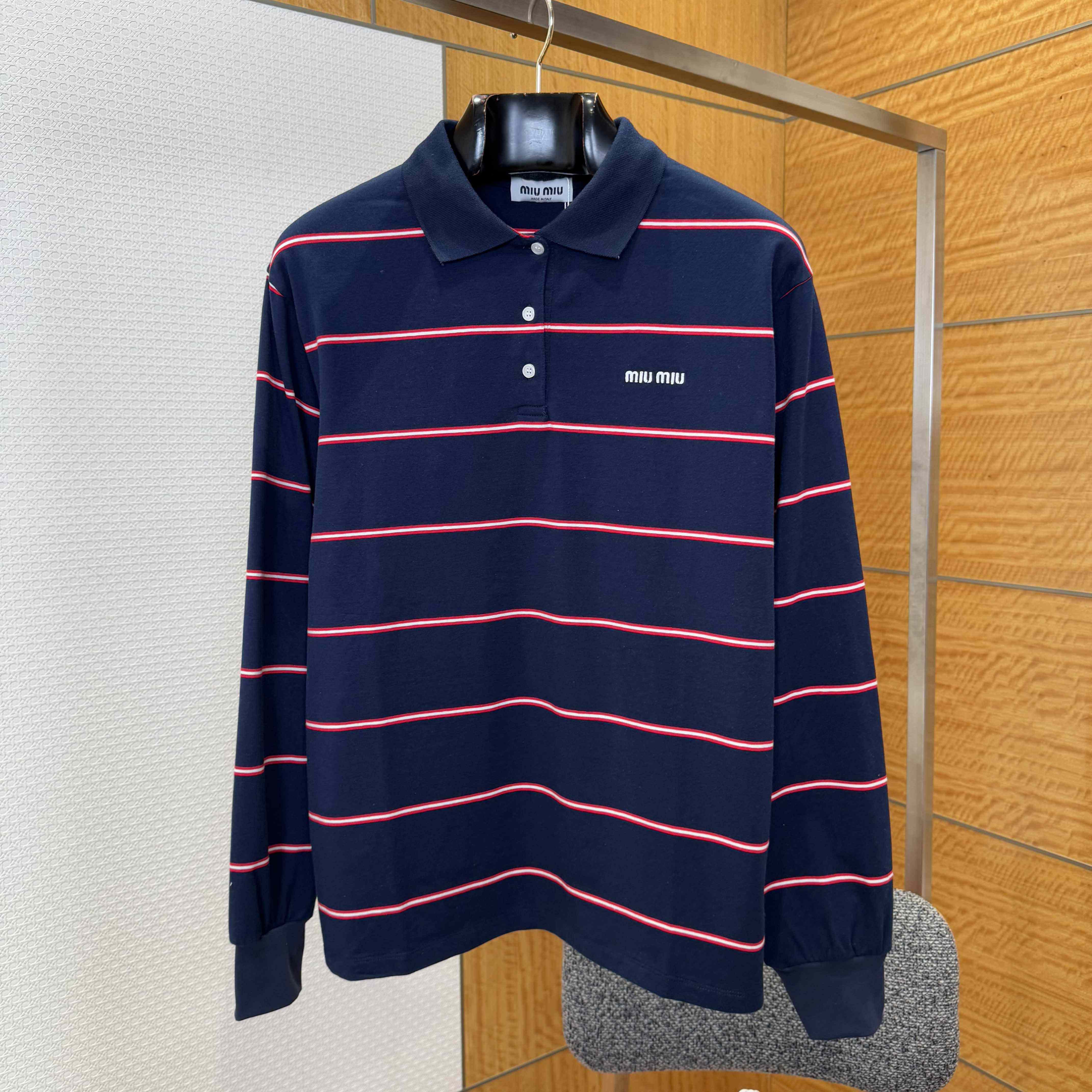 Miu Miu Cotton Polo Shirt - DesignerGu