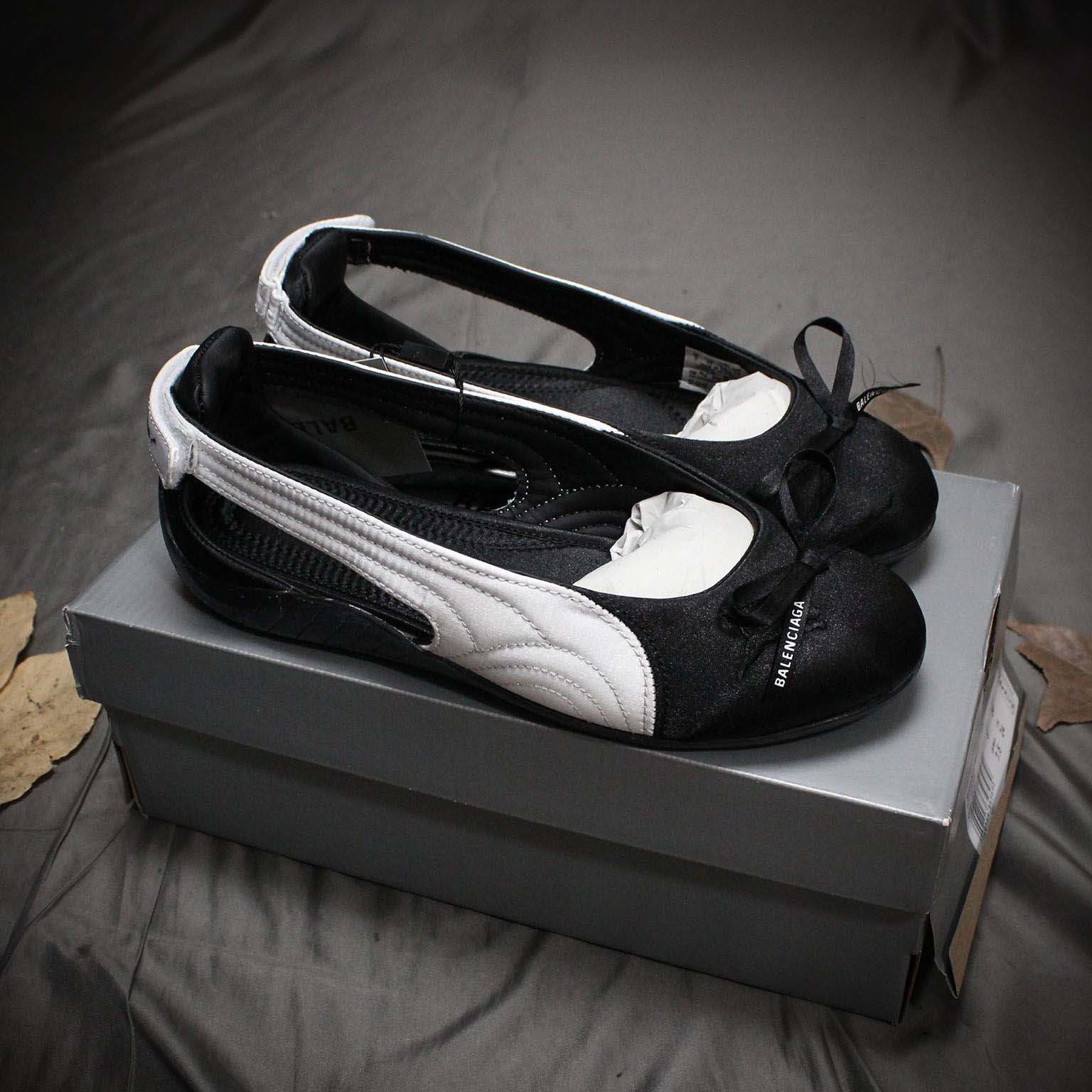Balenciaga Speedcat Ballet Satin Balenciaga in black and white satin - DesignerGu