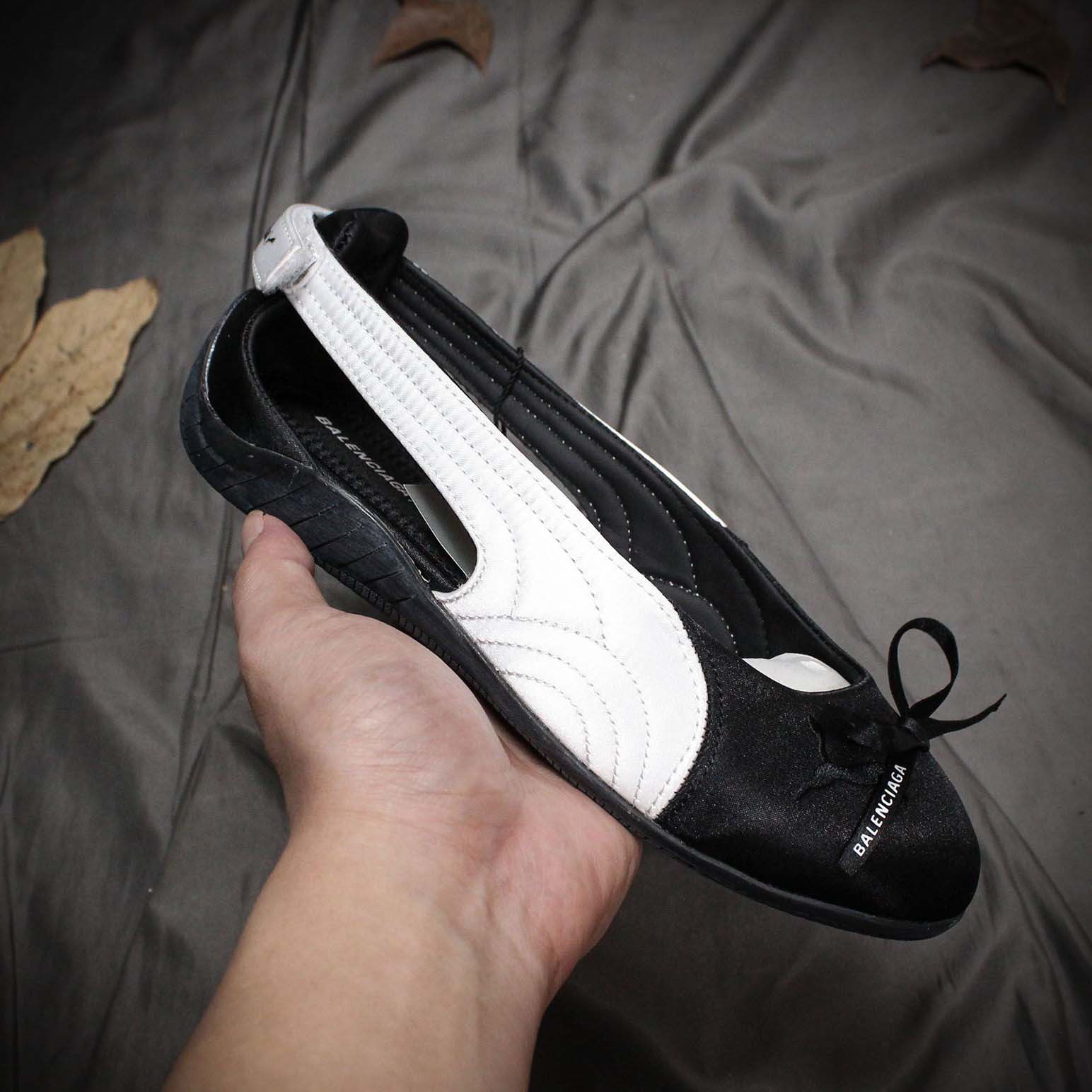 Balenciaga Speedcat Ballet Satin Balenciaga in black and white satin - DesignerGu