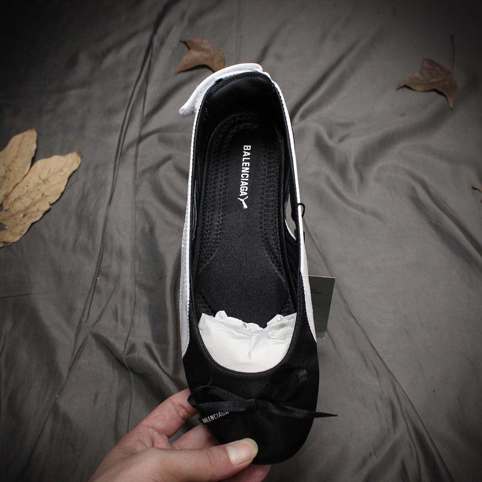 Balenciaga Speedcat Ballet Satin Balenciaga in black and white satin - DesignerGu