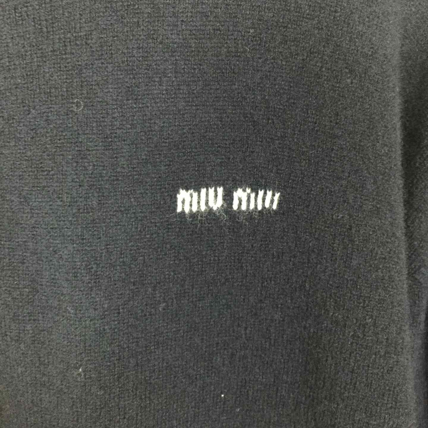 Miu Miu Cashmere And Leather Zipper Sweater - DesignerGu