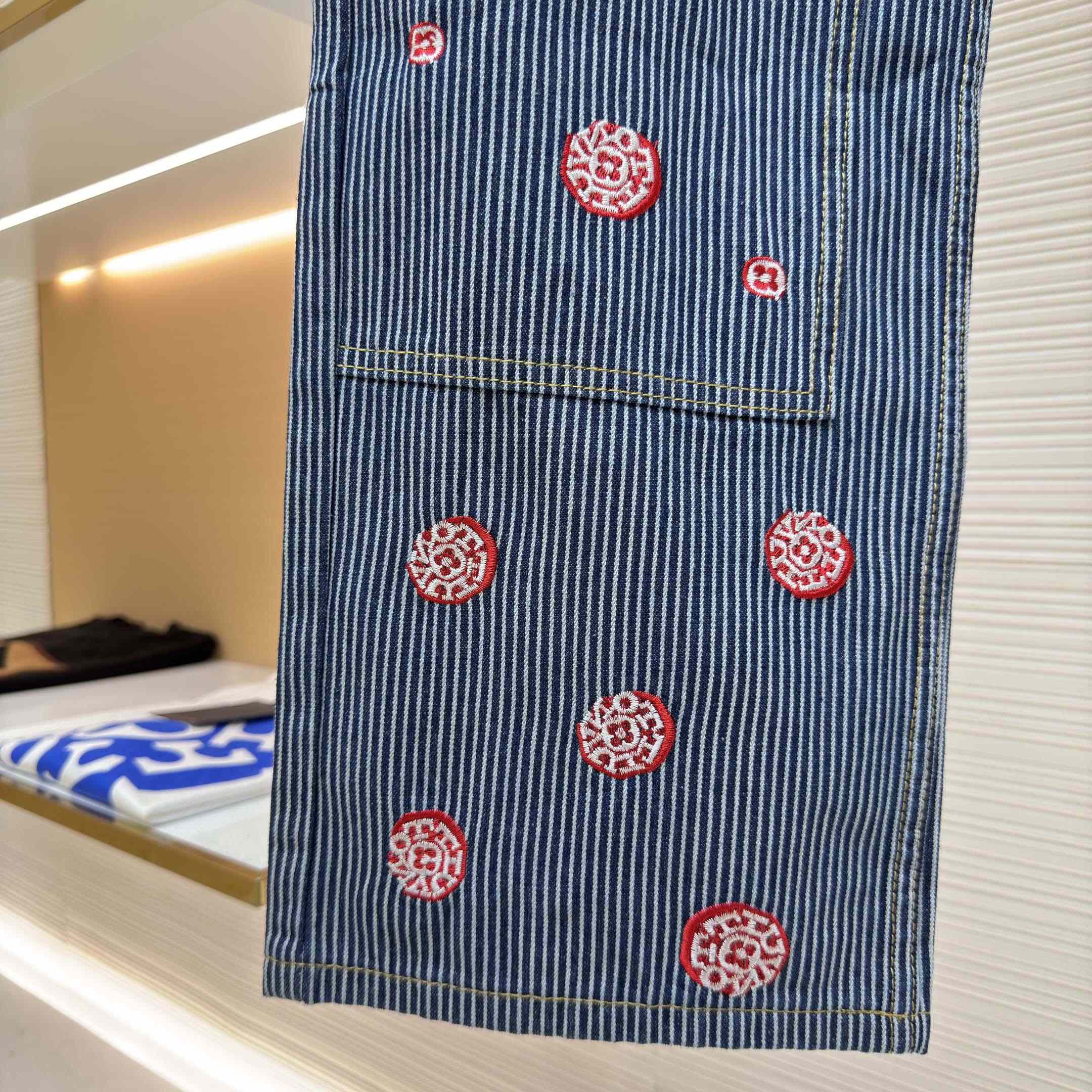 Louis Vuitton Embellished Striped Pants - DesignerGu