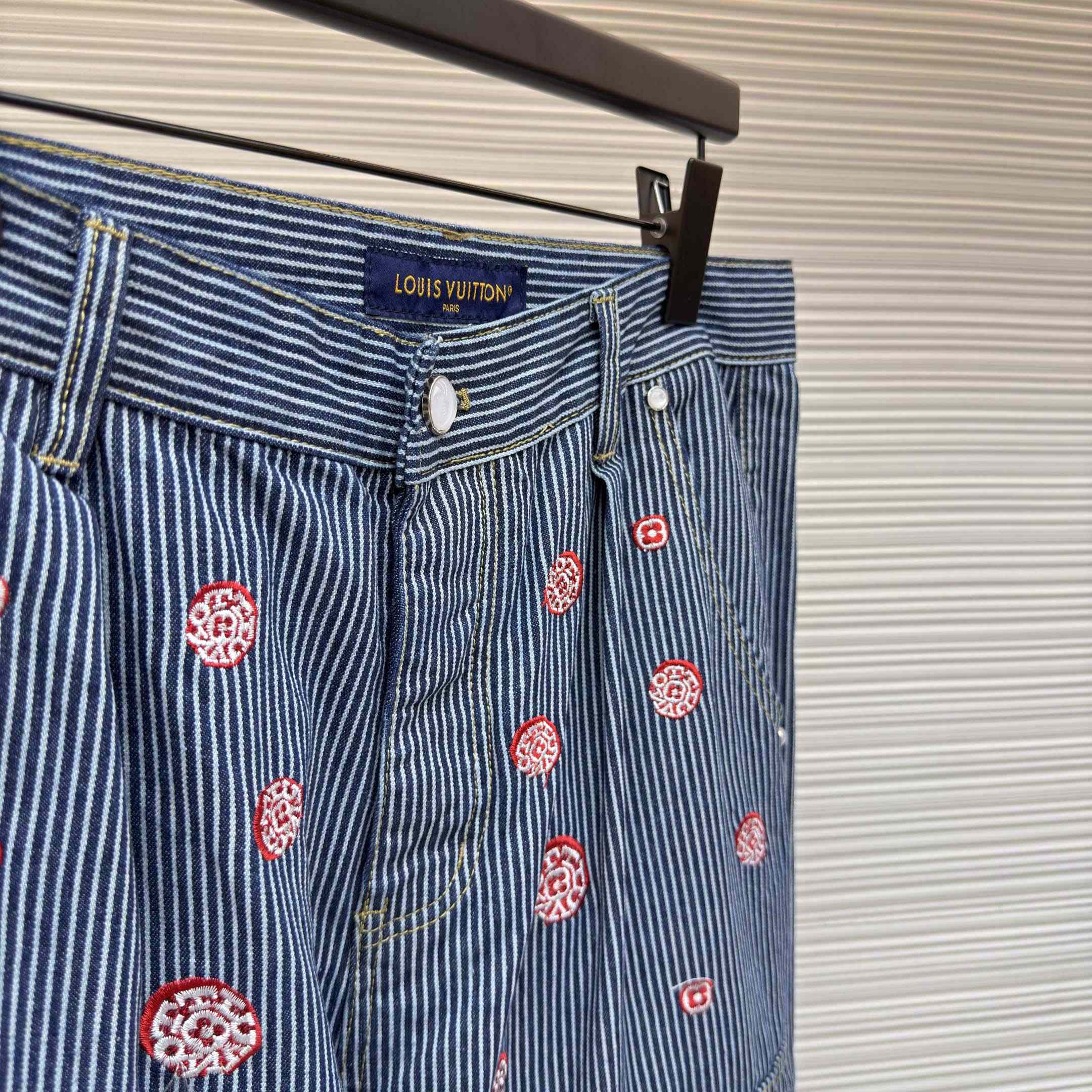 Louis Vuitton Embellished Striped Pants - DesignerGu