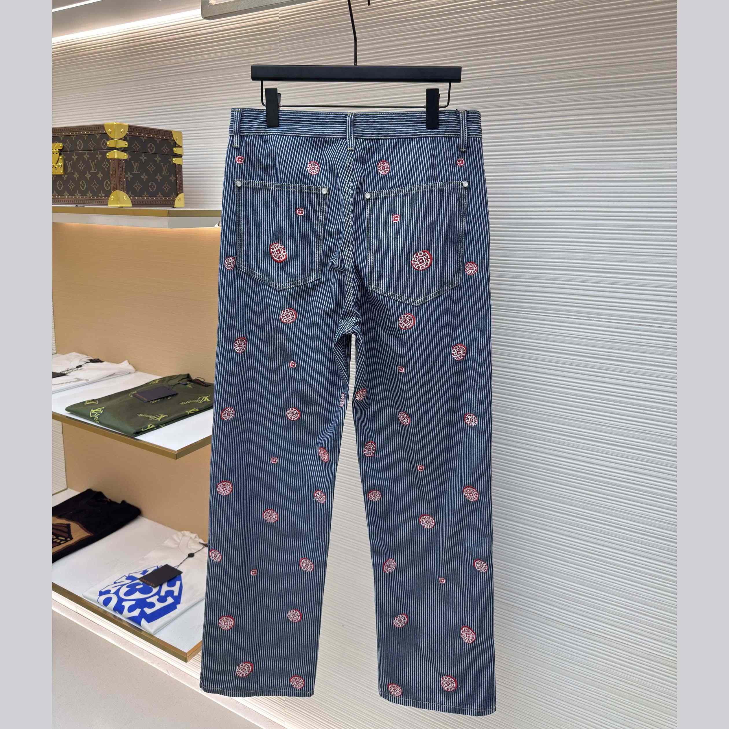 Louis Vuitton Embellished Striped Pants - DesignerGu