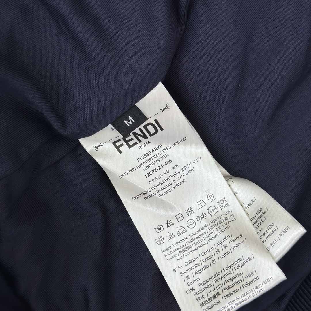 Fendi Blue Men Navy Blue Hooded Sweatshirt  - DesignerGu