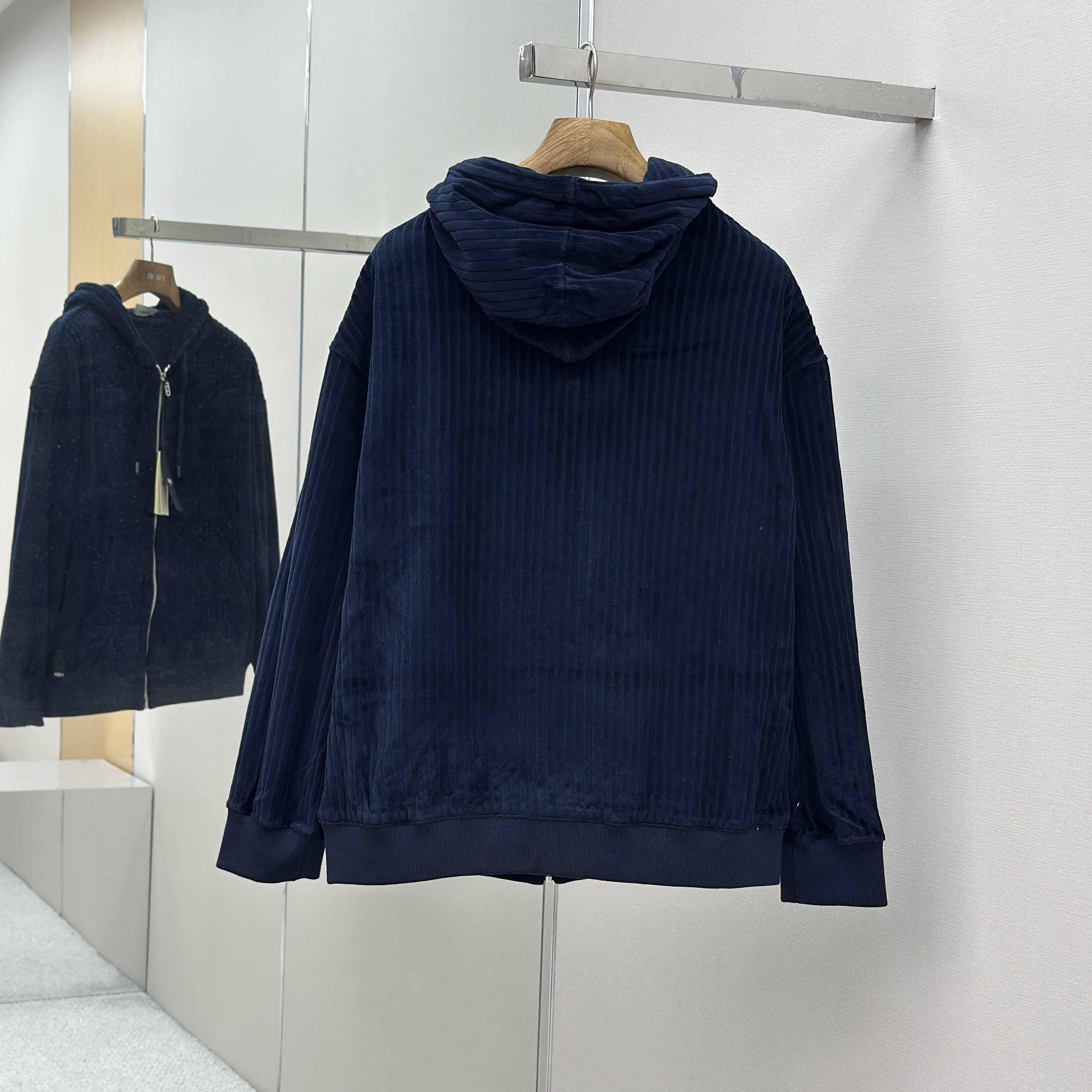 Fendi Blue Men Navy Blue Hooded Sweatshirt  - DesignerGu