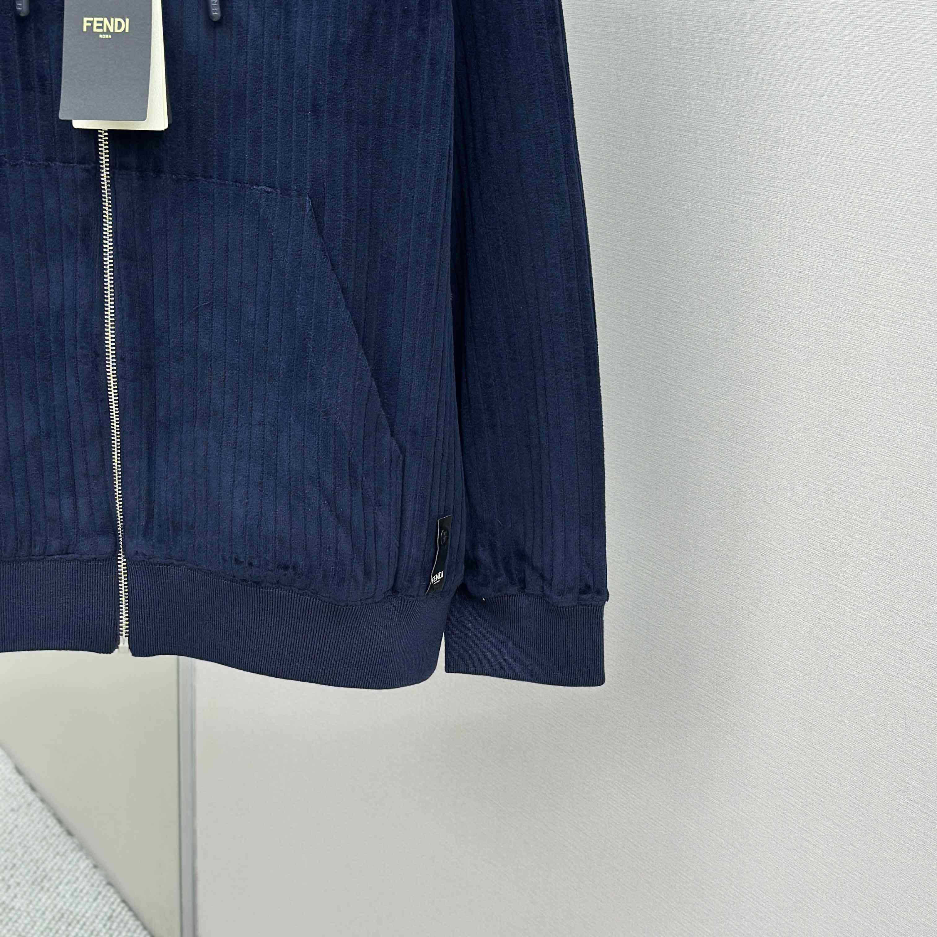 Fendi Blue Men Navy Blue Hooded Sweatshirt  - DesignerGu