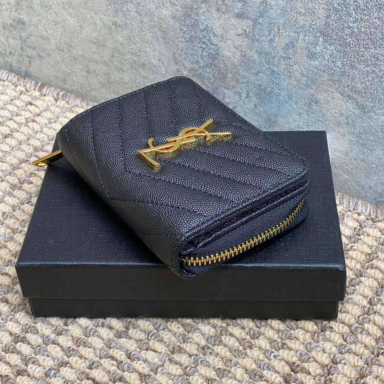 Saint Laurent Cassandre Matelassé Wallet  12x10x3cm  - DesignerGu