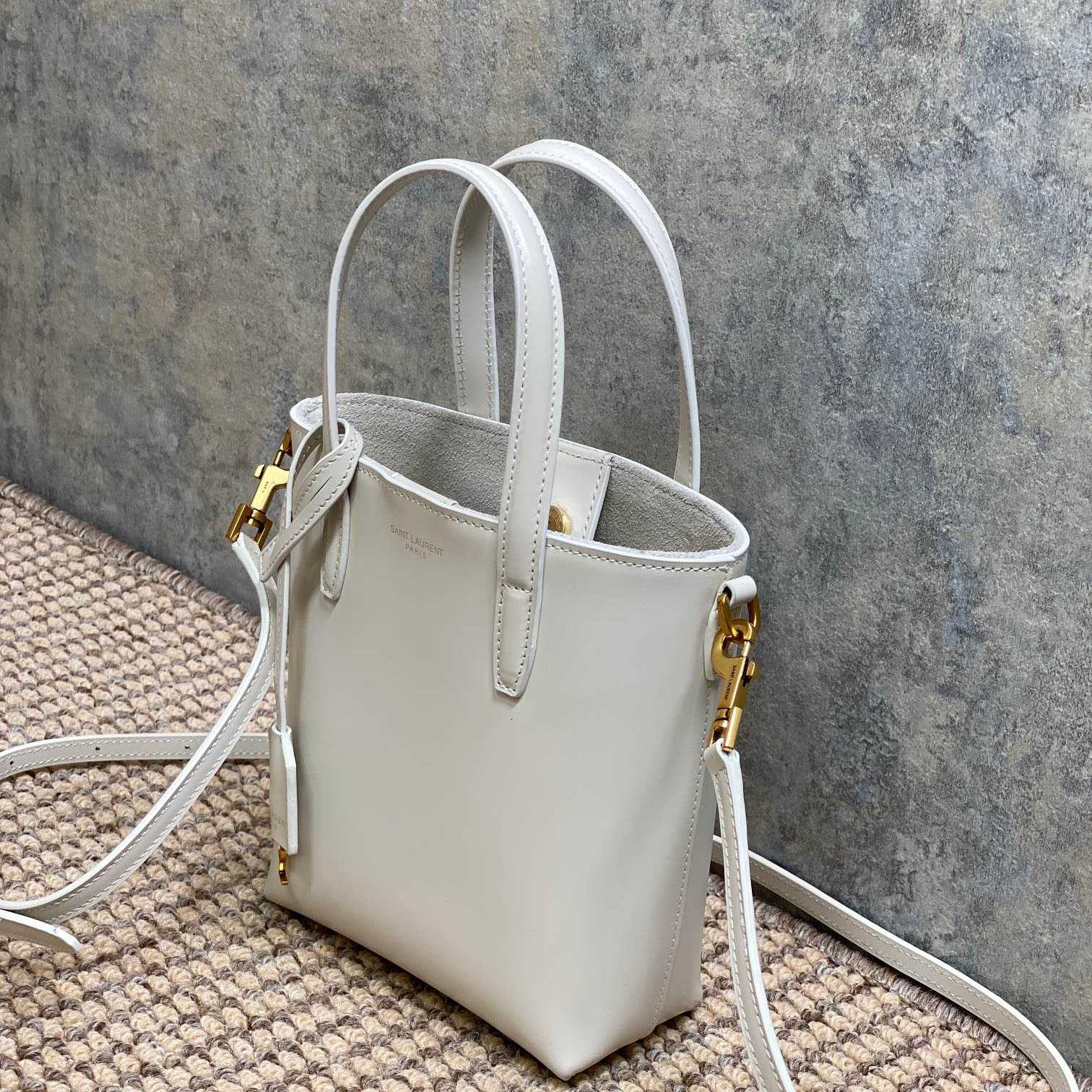 Saint Laurent Mini Toy Shopping Saint Laurent In Box Leather - DesignerGu