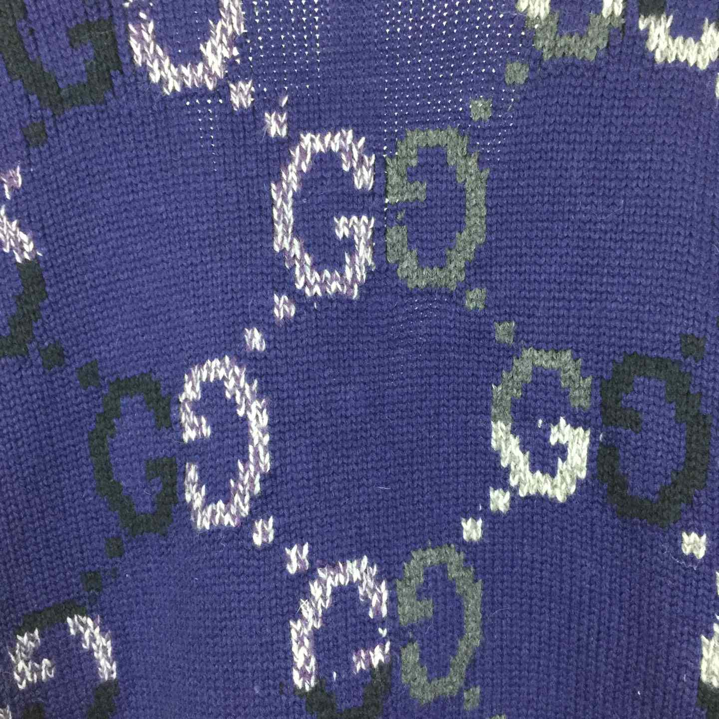 Gucci Wool Cardigan With GG Intarsia - DesignerGu