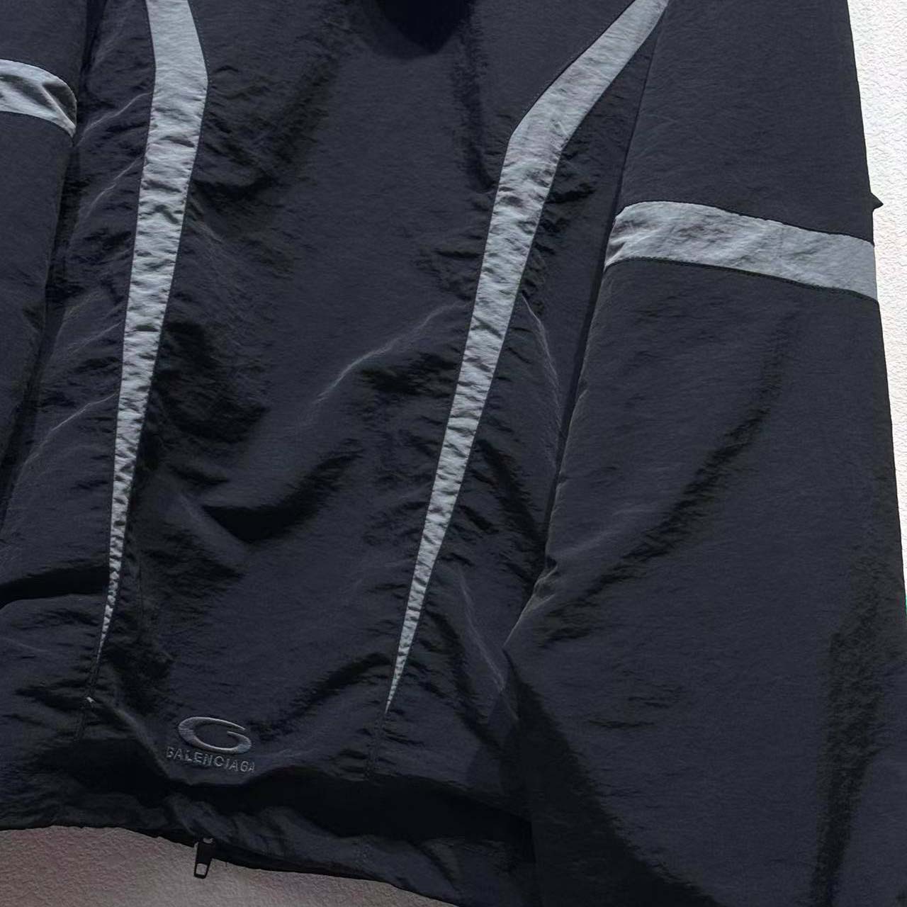 Balenciaga Loop Sports Icon Large Tracksuit Jacket 'Black/Elephant Grey' - DesignerGu