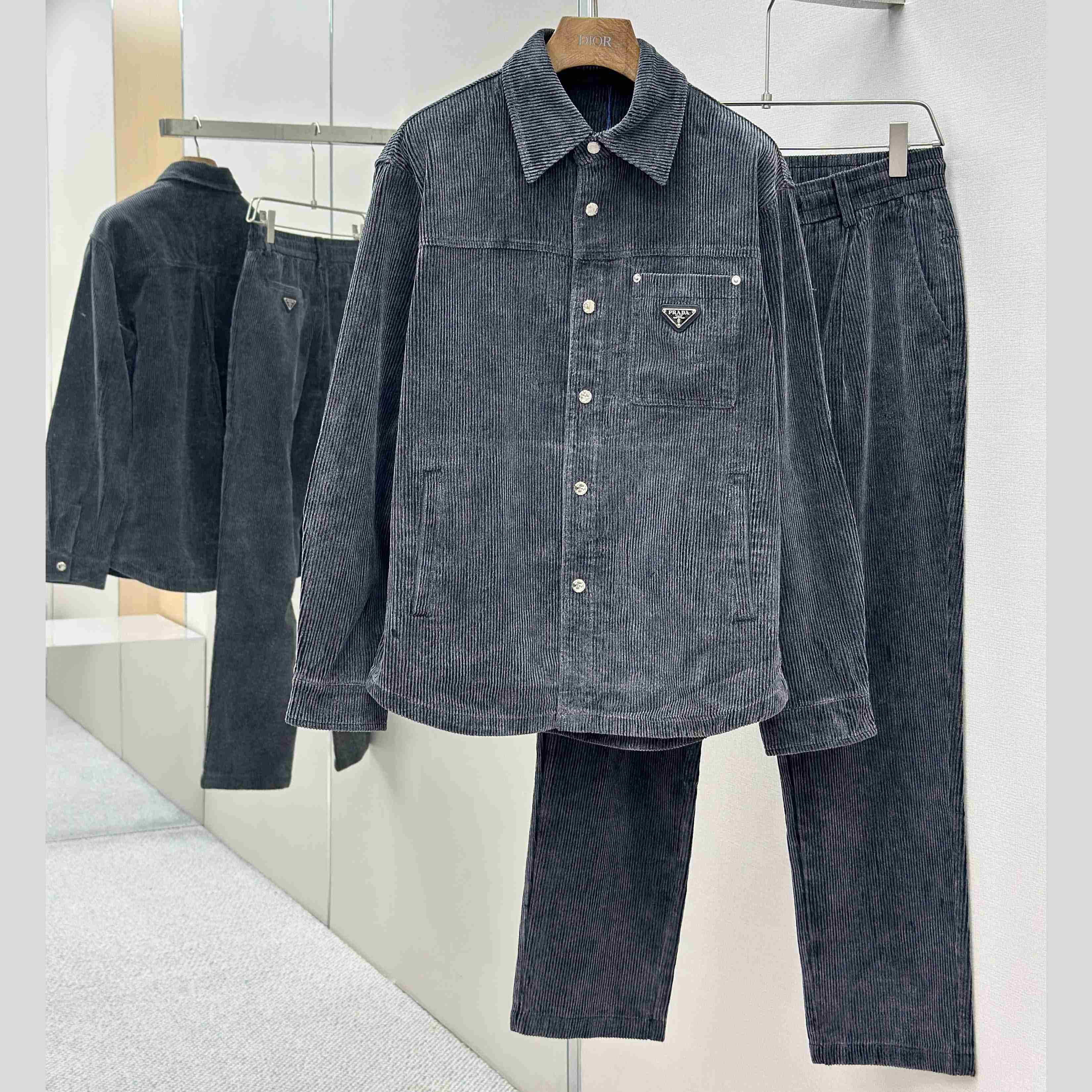 Prada Stretch Cotton Shirt And Pants - DesignerGu