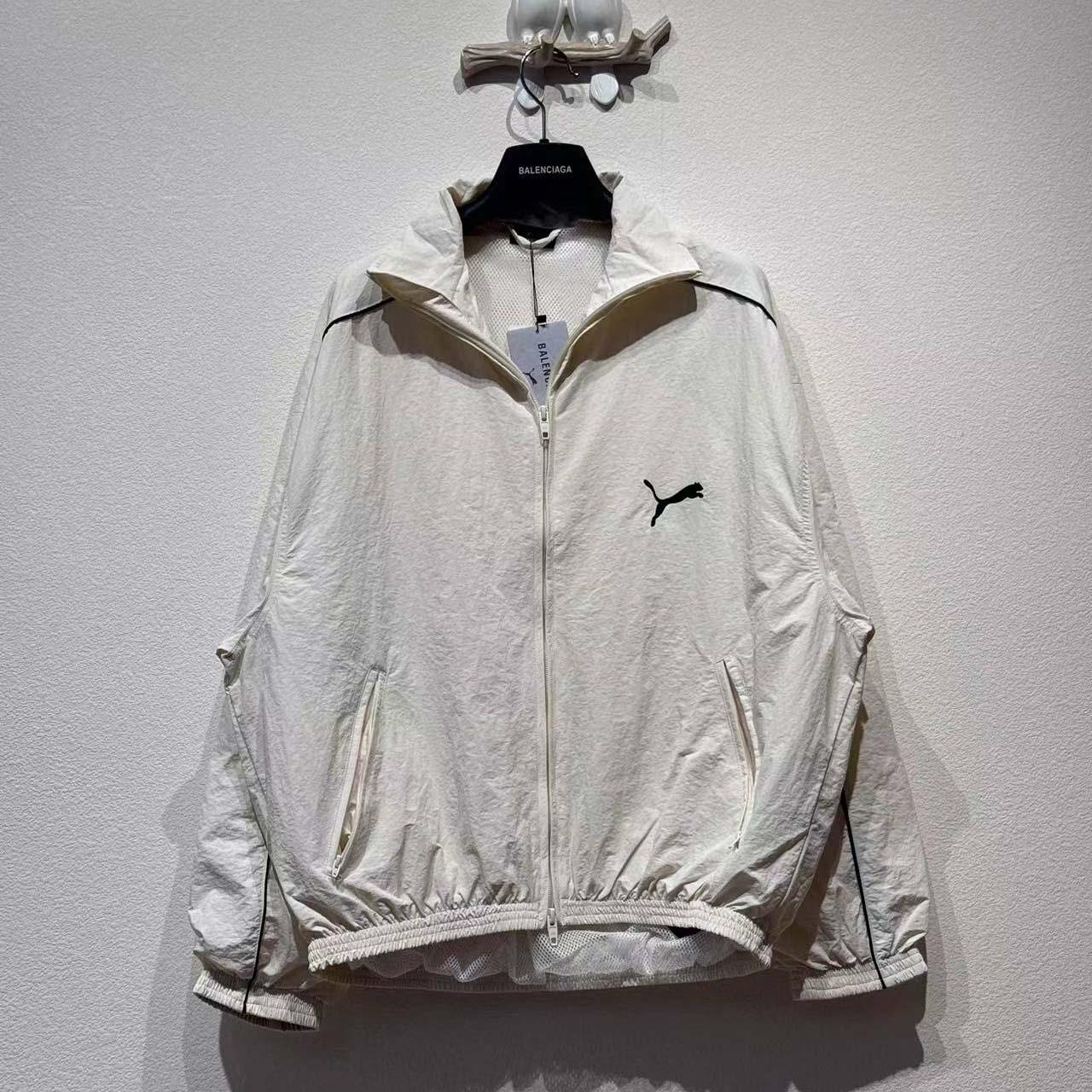 Balenciaga I PUMA Tracksuit Jacket In Cream Technical Fabric - DesignerGu