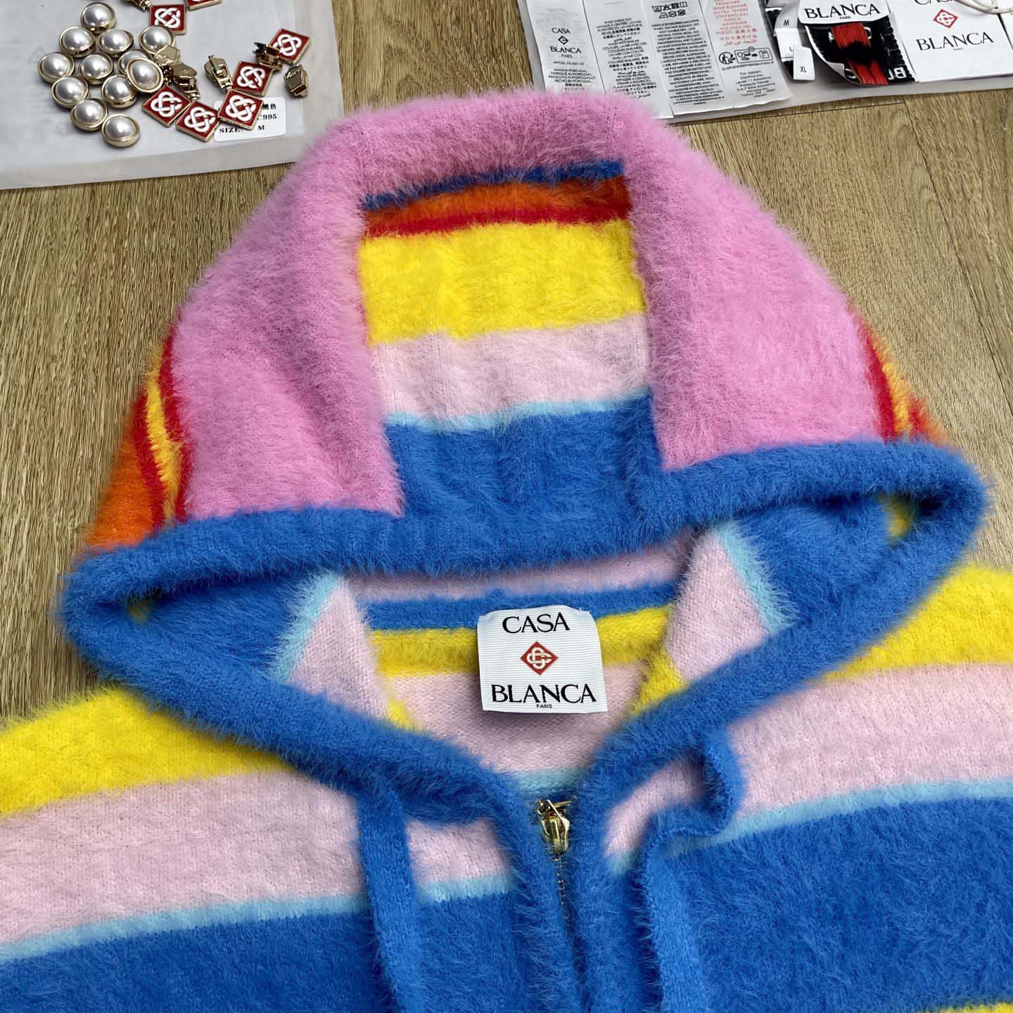 Casablanca Fluffy Oversized Hooded Sweatshirt   Z6021 - DesignerGu