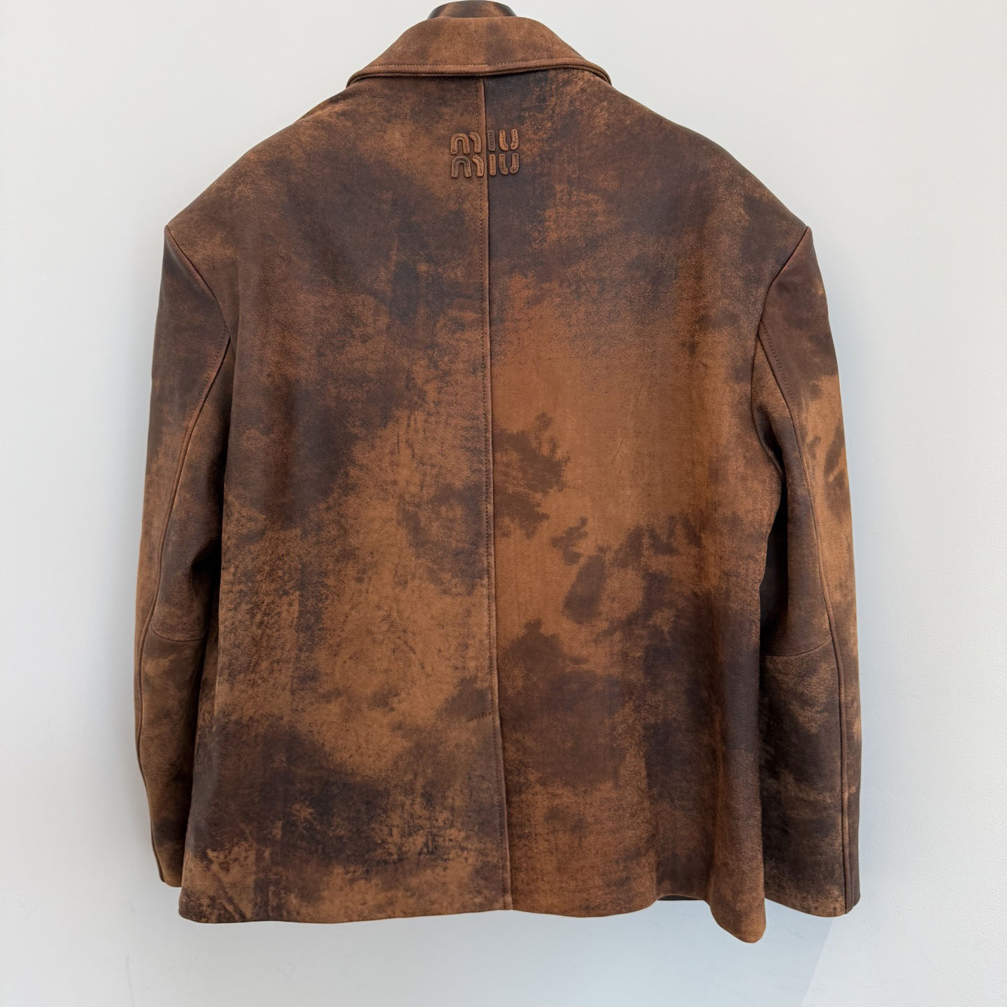 Miu Miu Waxed Suede Leather Jacket - DesignerGu
