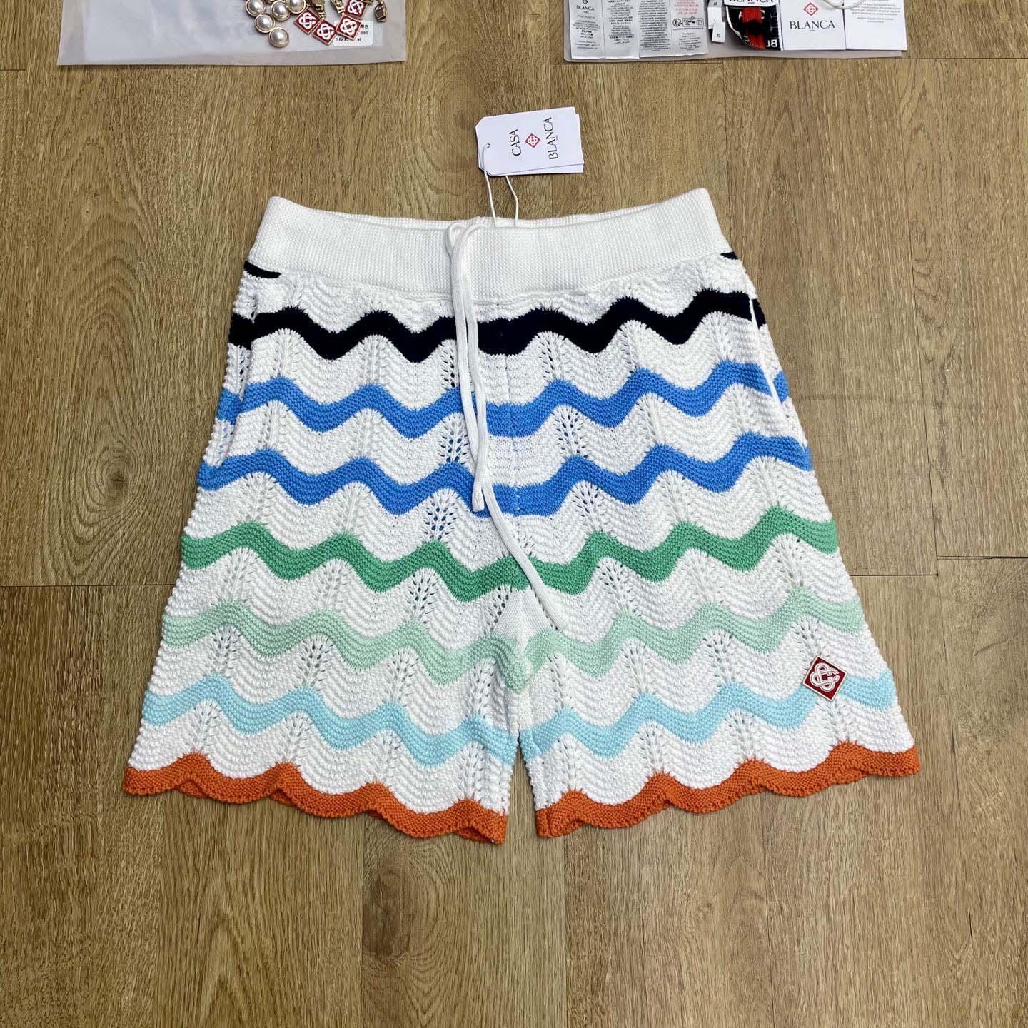 Casablanca Gradient Wave Crochet Shorts   D0108 - DesignerGu