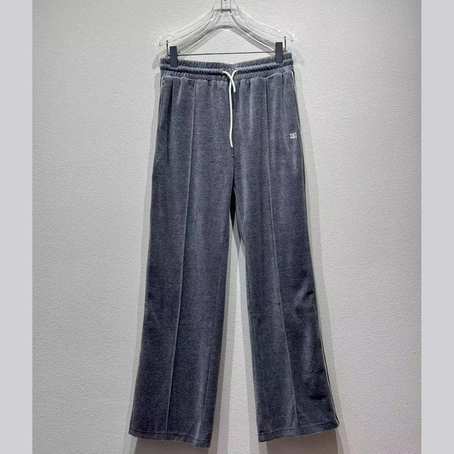 Celine Velvet Triomphe Track Pants - DesignerGu