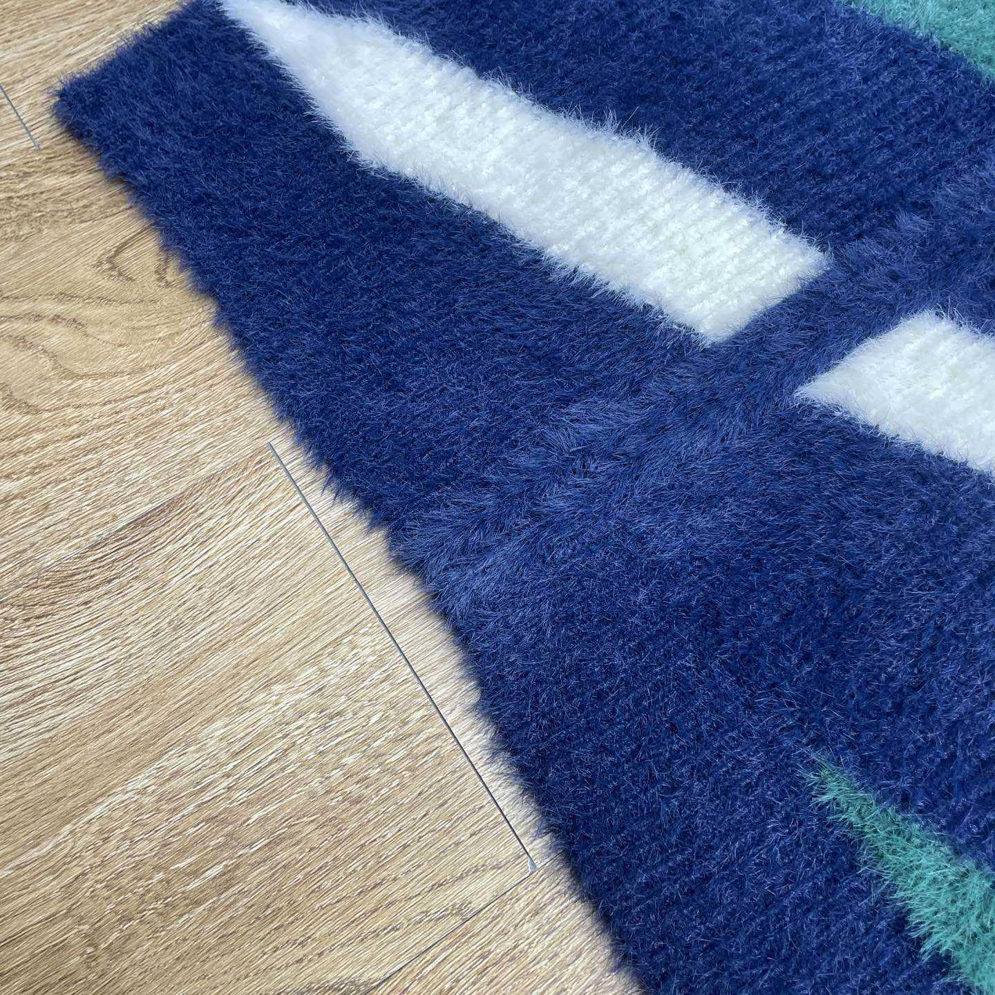 Casablanca Striped Fluffy Zip Up Jumper     D0106 - DesignerGu