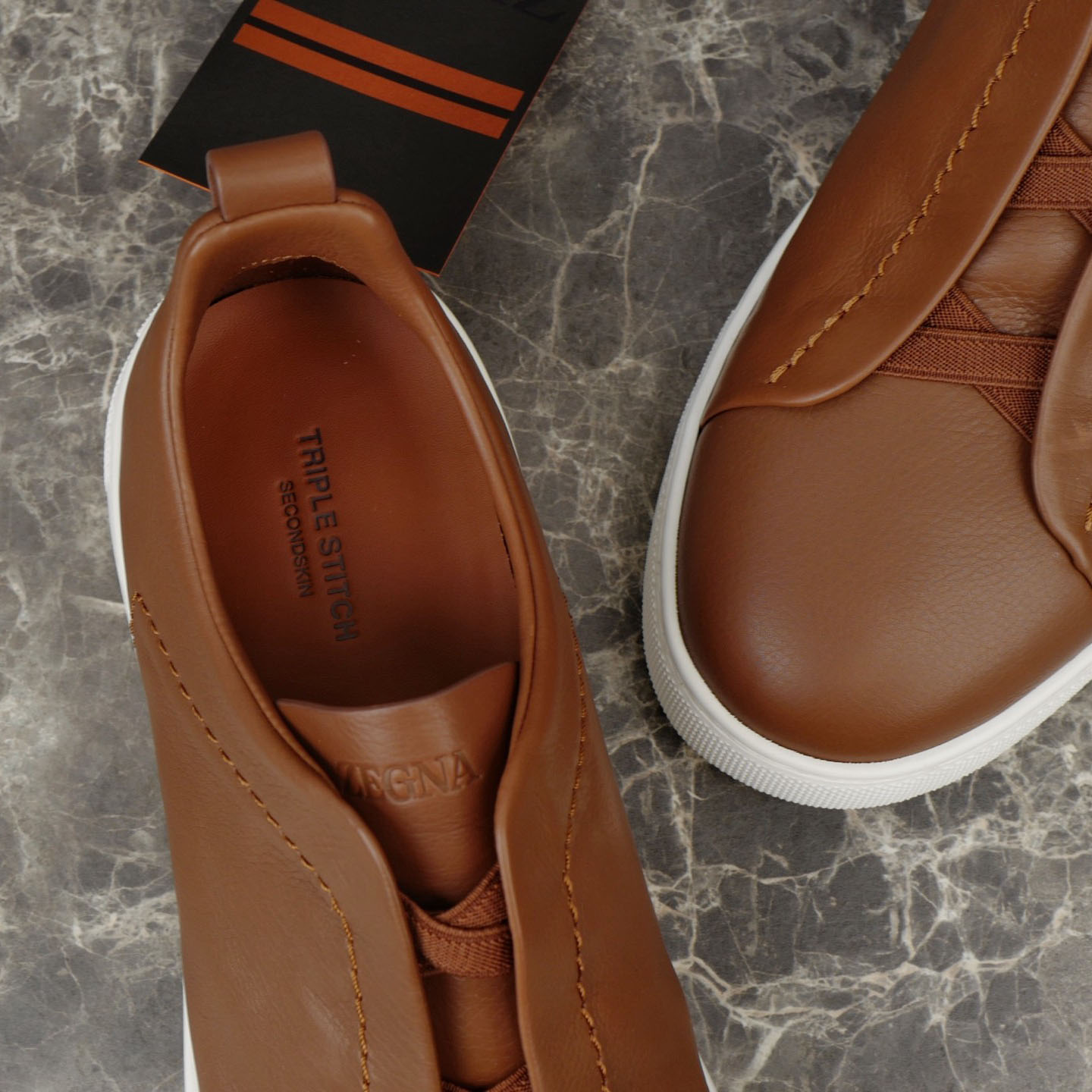 Zegna Beige Secondskin Triple Stitch™ Sneakers - DesignerGu