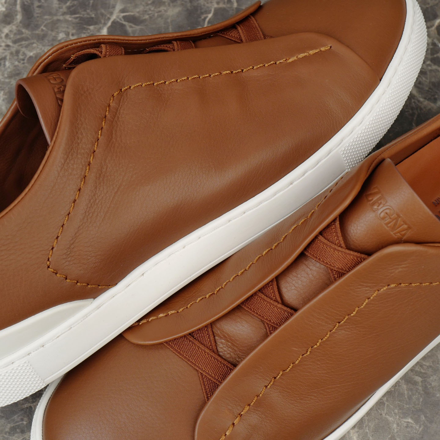 Zegna Beige Secondskin Triple Stitch™ Sneakers - DesignerGu
