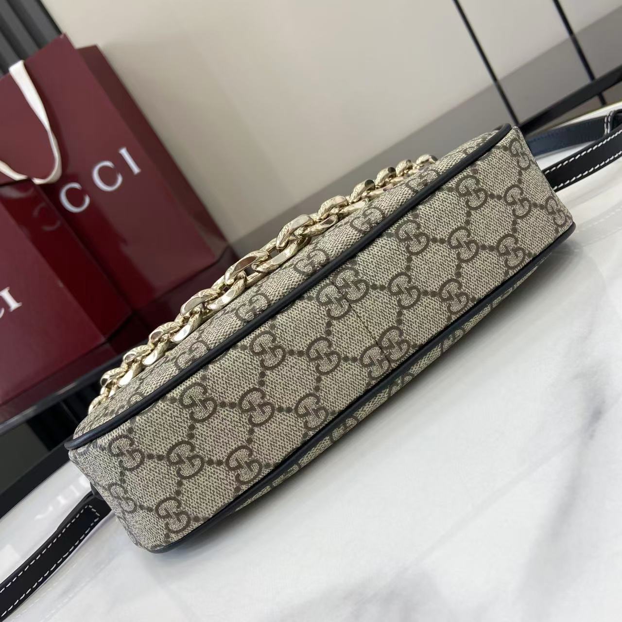 Gucci GG Emblem Small Shoulder Bag - DesignerGu