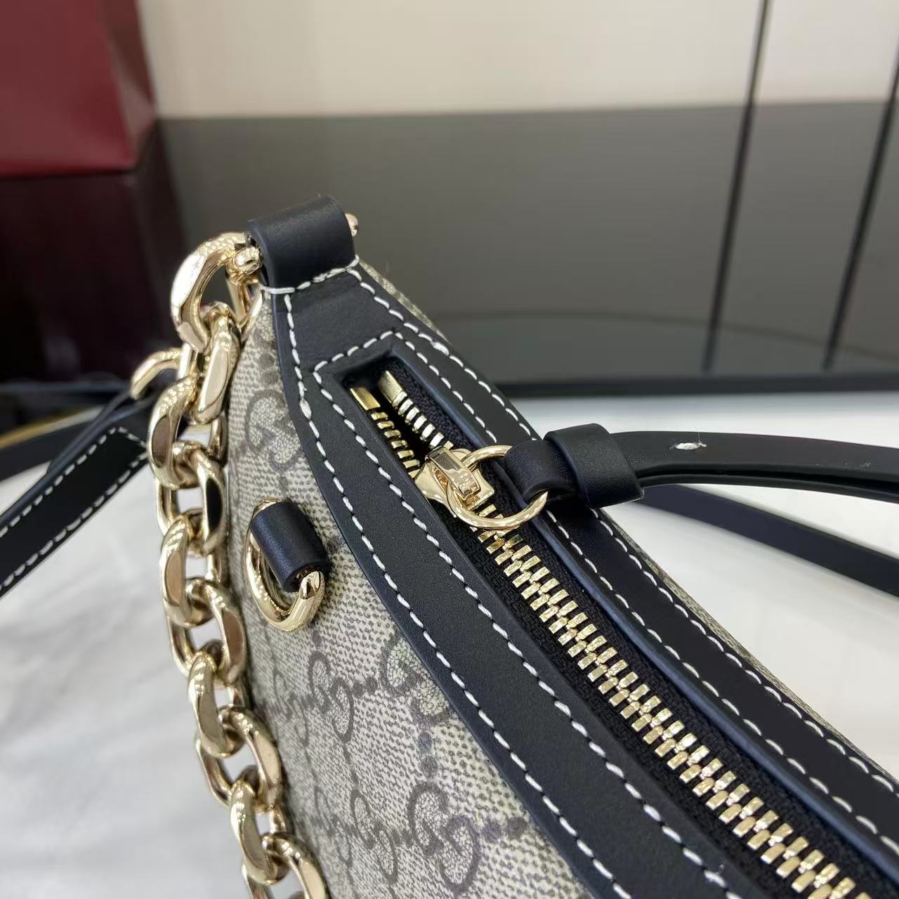 Gucci GG Emblem Small Shoulder Bag - DesignerGu