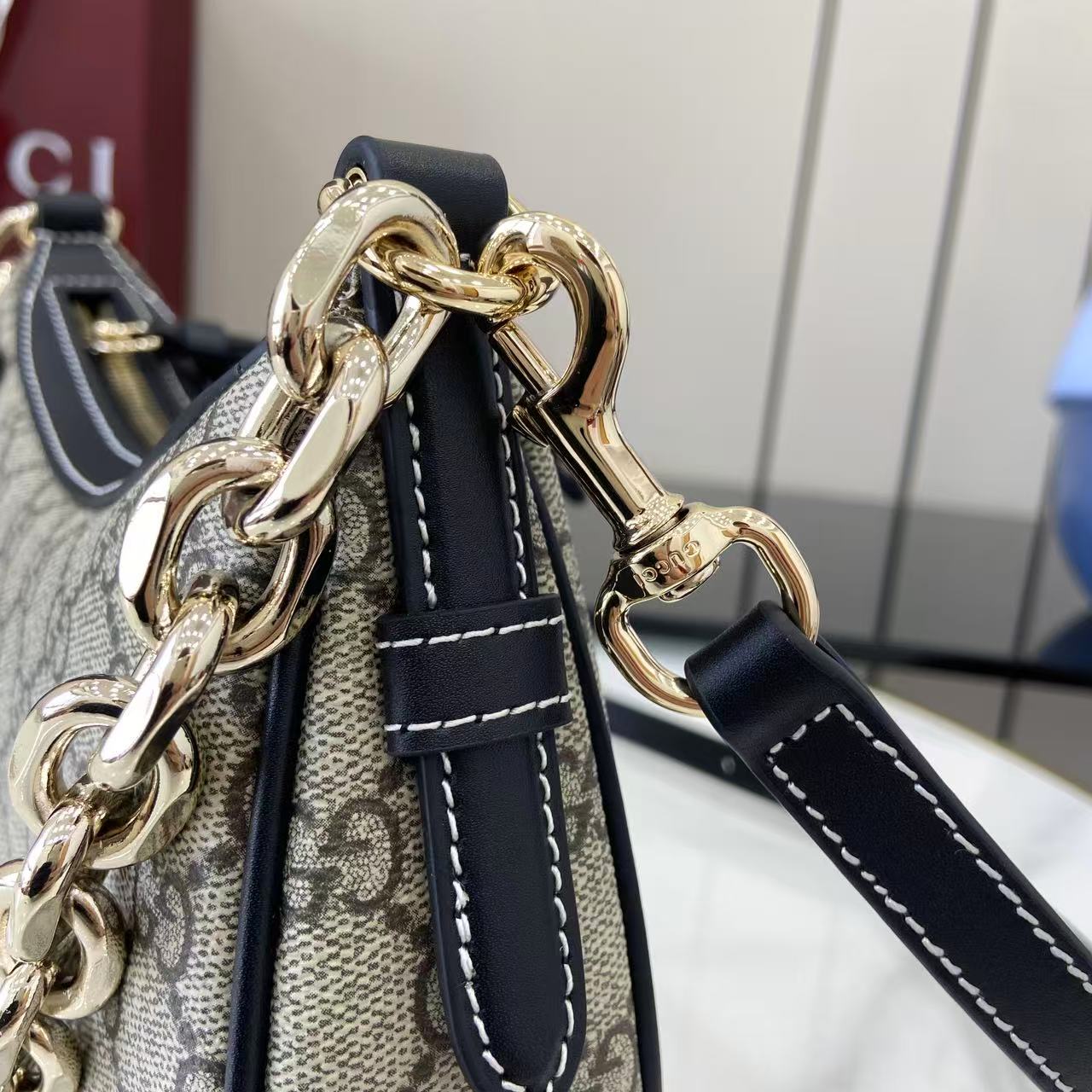 Gucci GG Emblem Small Shoulder Bag - DesignerGu