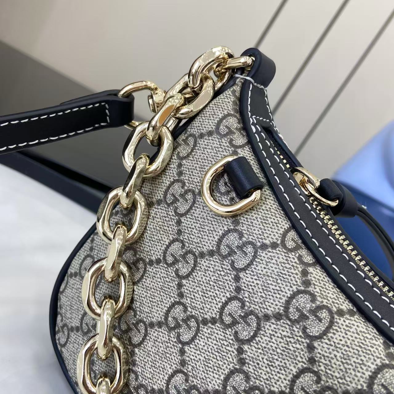 Gucci GG Emblem Small Shoulder Bag - DesignerGu