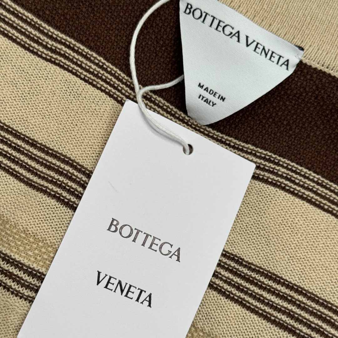 Bottega Veneta Men's Striped Linen-Blend Polo Shirt - DesignerGu
