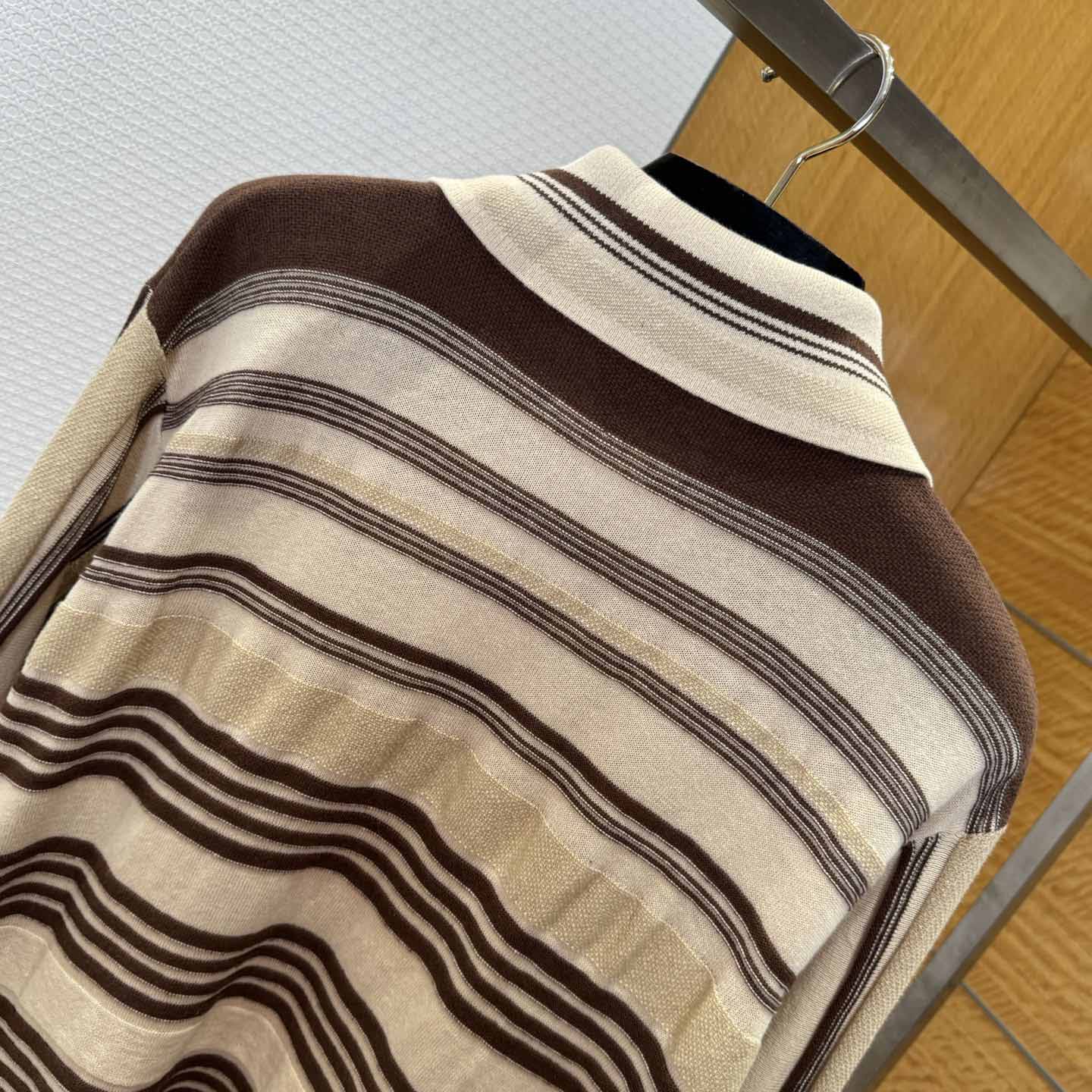 Bottega Veneta Men's Striped Linen-Blend Polo Shirt - DesignerGu