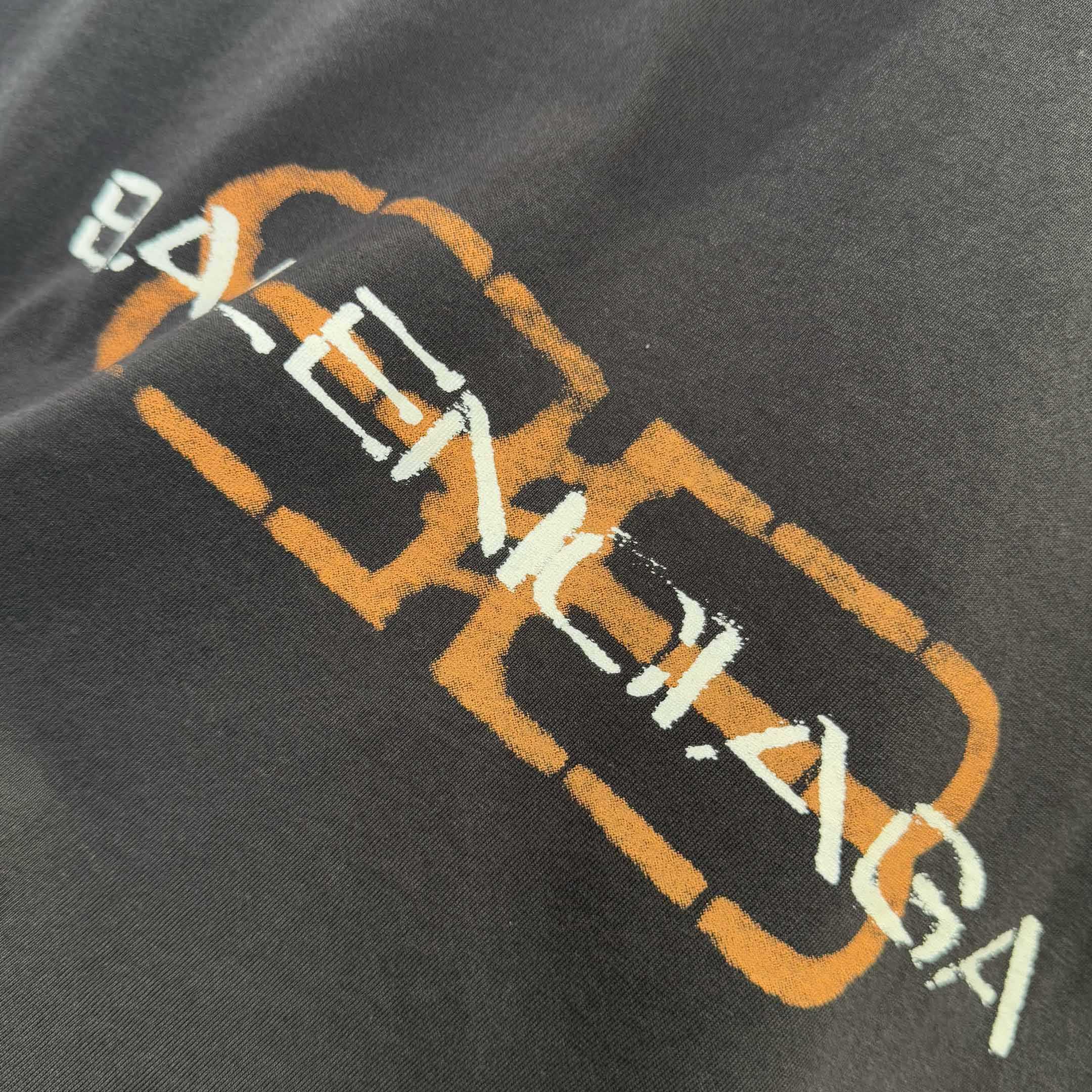 Balenciaga BB Icon Stencil Long Sleeve T-Shirt Large Fit in Black Faded  - DesignerGu