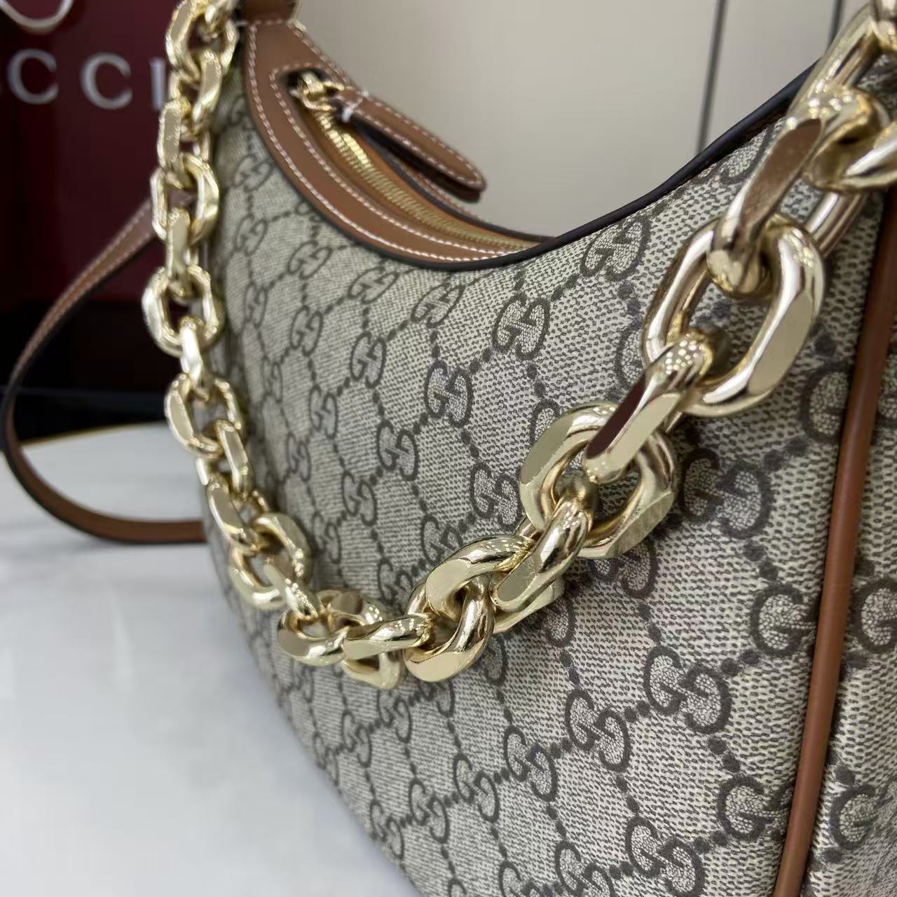 Gucci GG Emblem Medium Shoulder Bag - DesignerGu