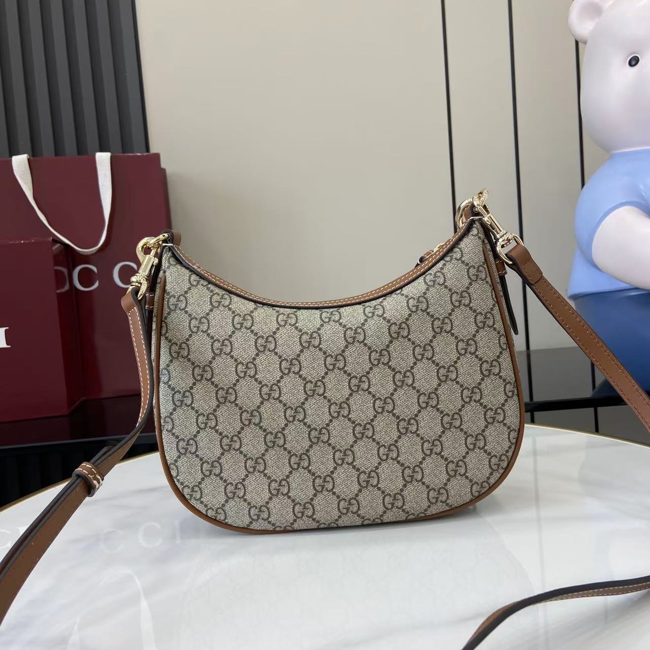 Gucci GG Emblem Medium Shoulder Bag - DesignerGu
