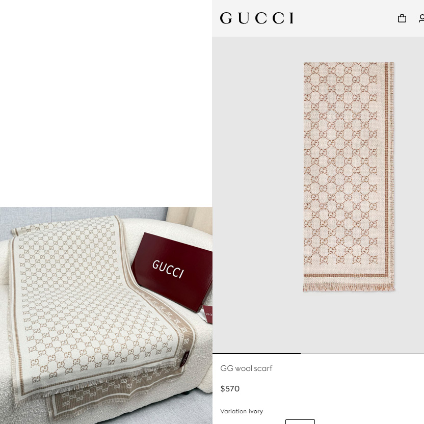 Gucci GG Wool Scarf - DesignerGu