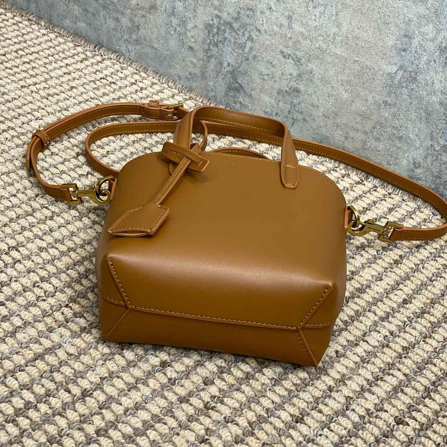 Saint Laurent Mini Toy Shopping Saint Laurent In Box Leather - DesignerGu