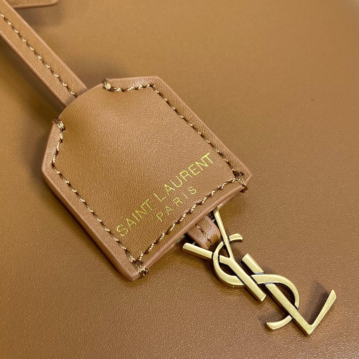 Saint Laurent Mini Toy Shopping Saint Laurent In Box Leather - DesignerGu