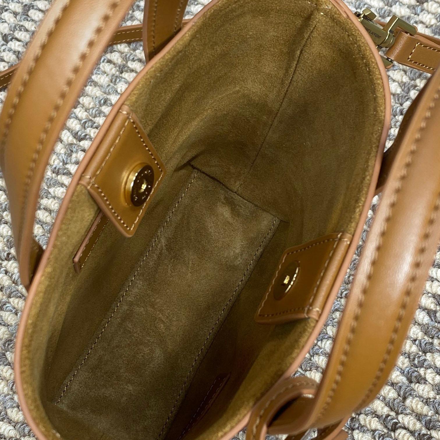 Saint Laurent Mini Toy Shopping Saint Laurent In Box Leather - DesignerGu