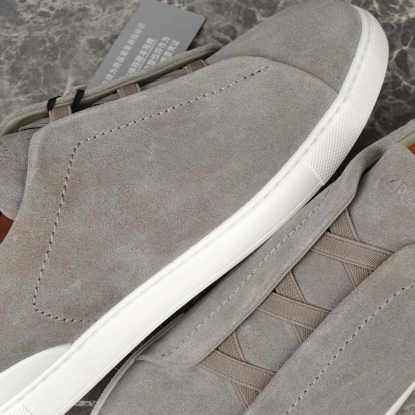 Zegna Utility Blue suede Triple Stitch™ Sneakers - DesignerGu