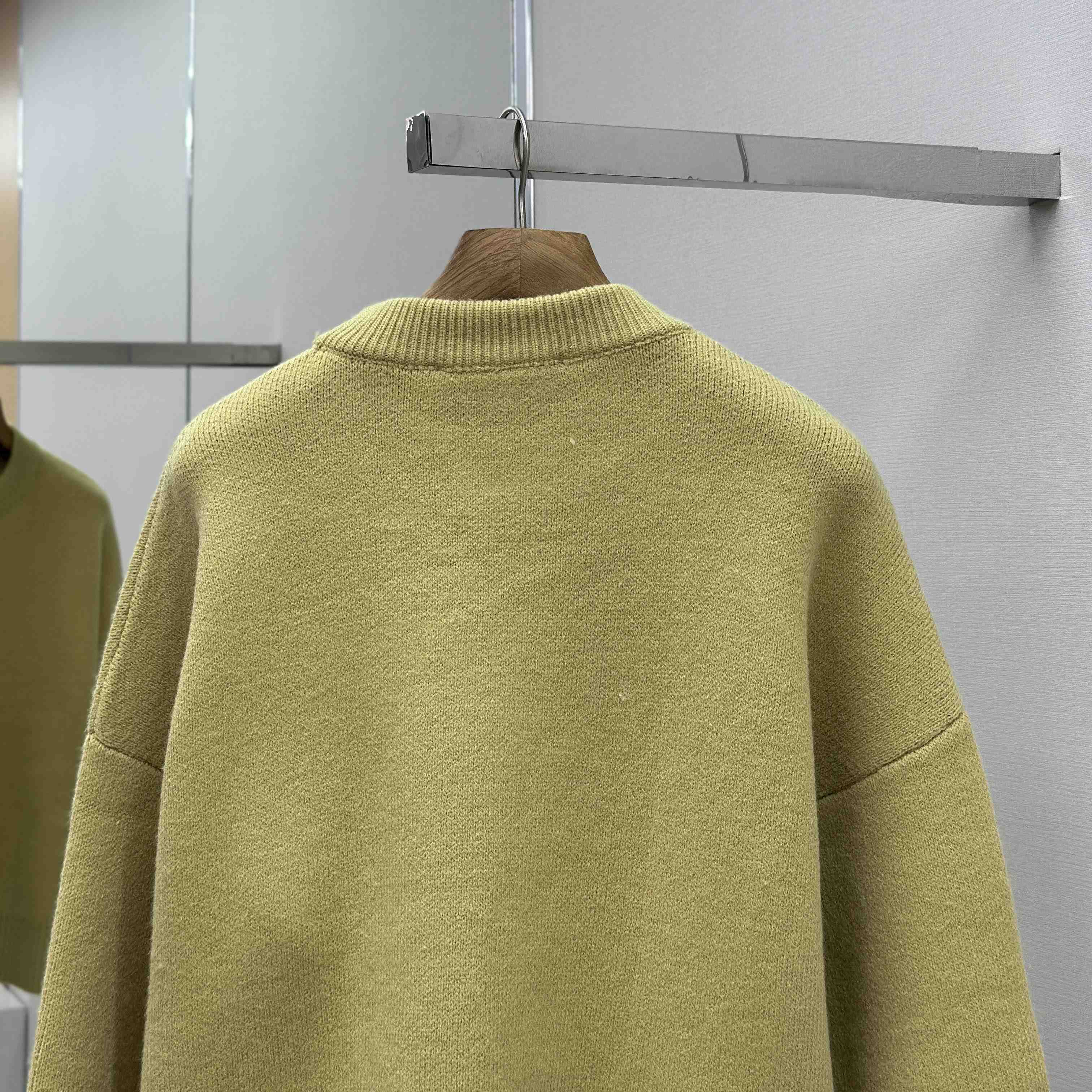 AMI Paris Yellow Alpaca Ami De Coeur Crewneck Sweater - DesignerGu