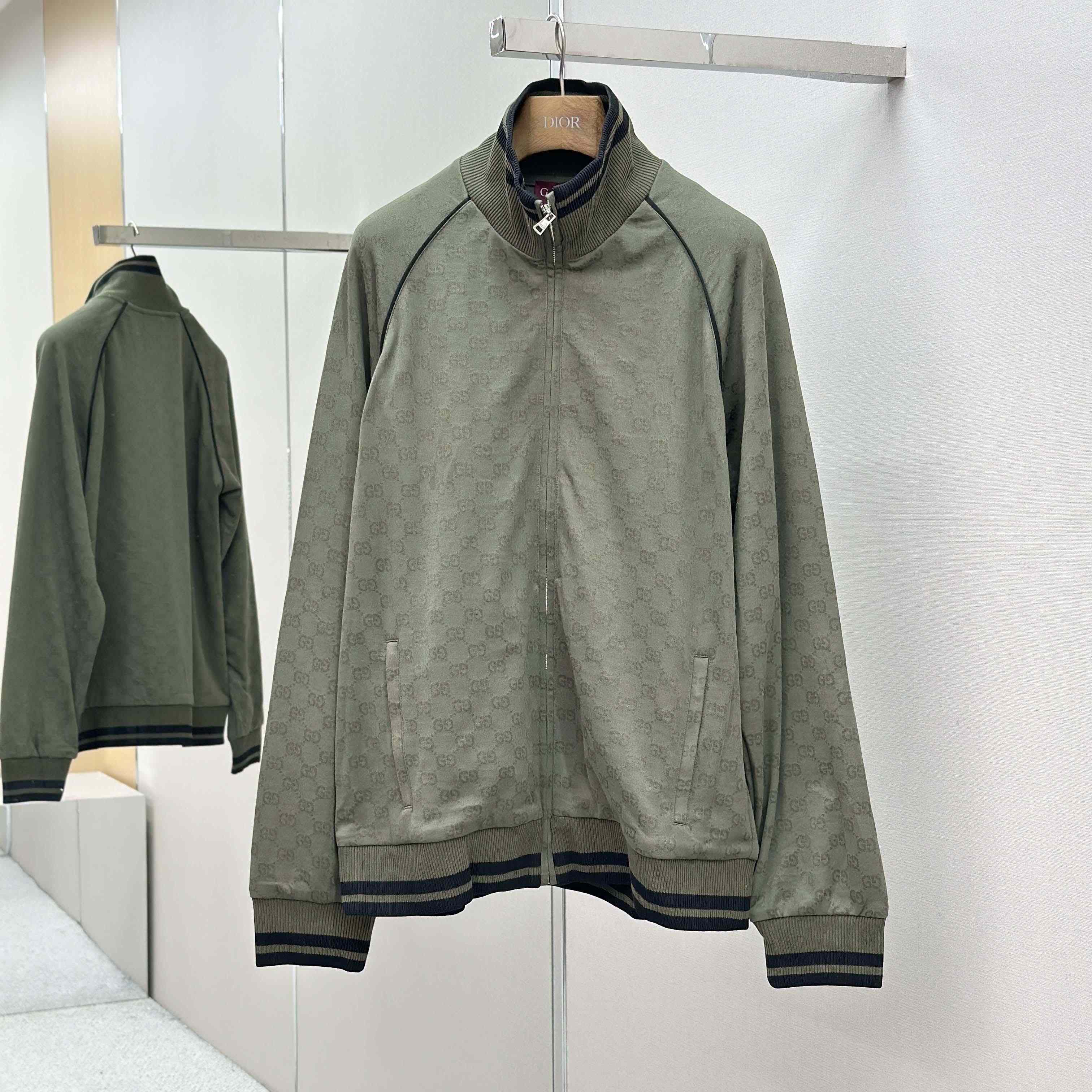 Gucci GG Jersey Jacquard Zip Jacket - DesignerGu