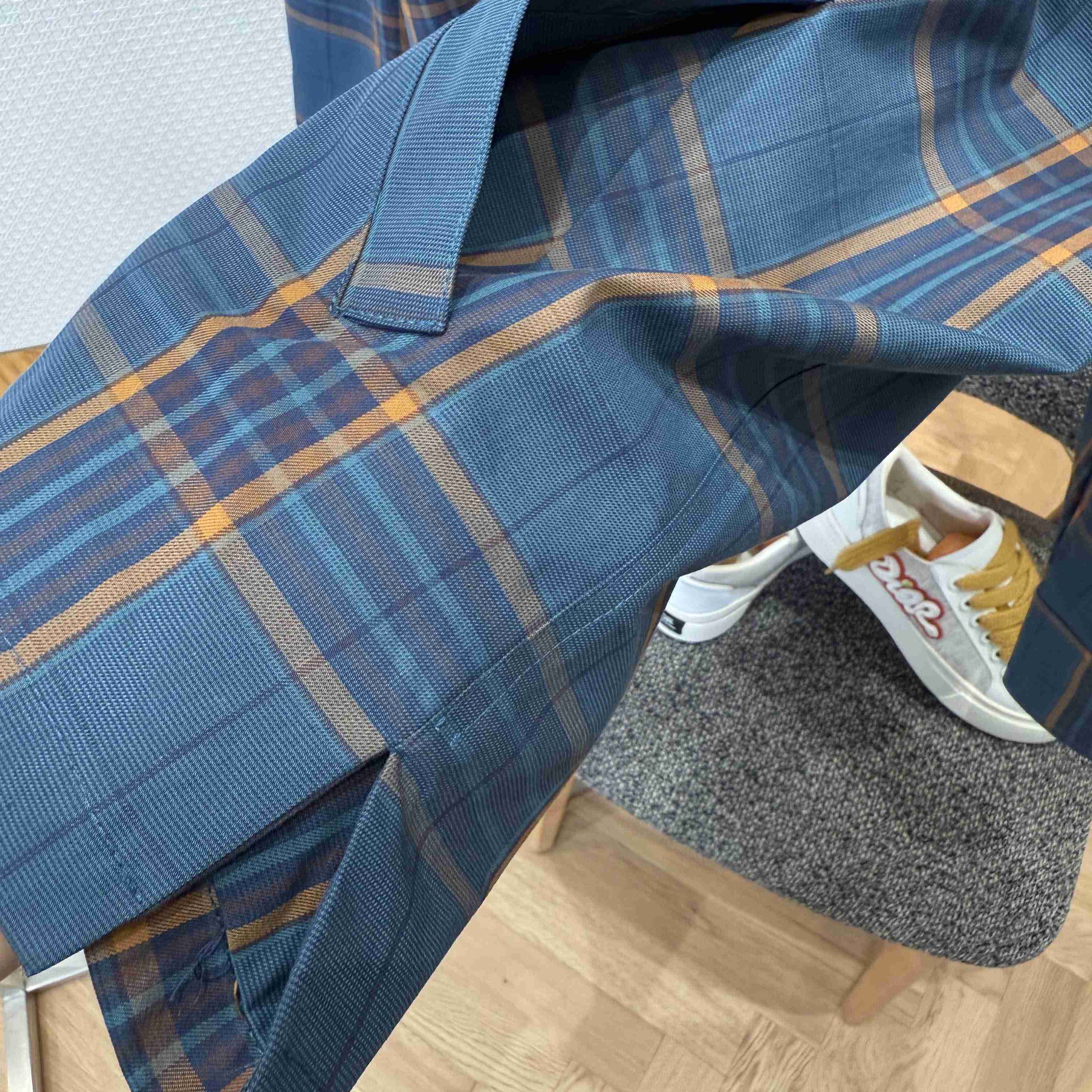 Balenciaga Zip-Up Shirt In Blue And Orange - DesignerGu