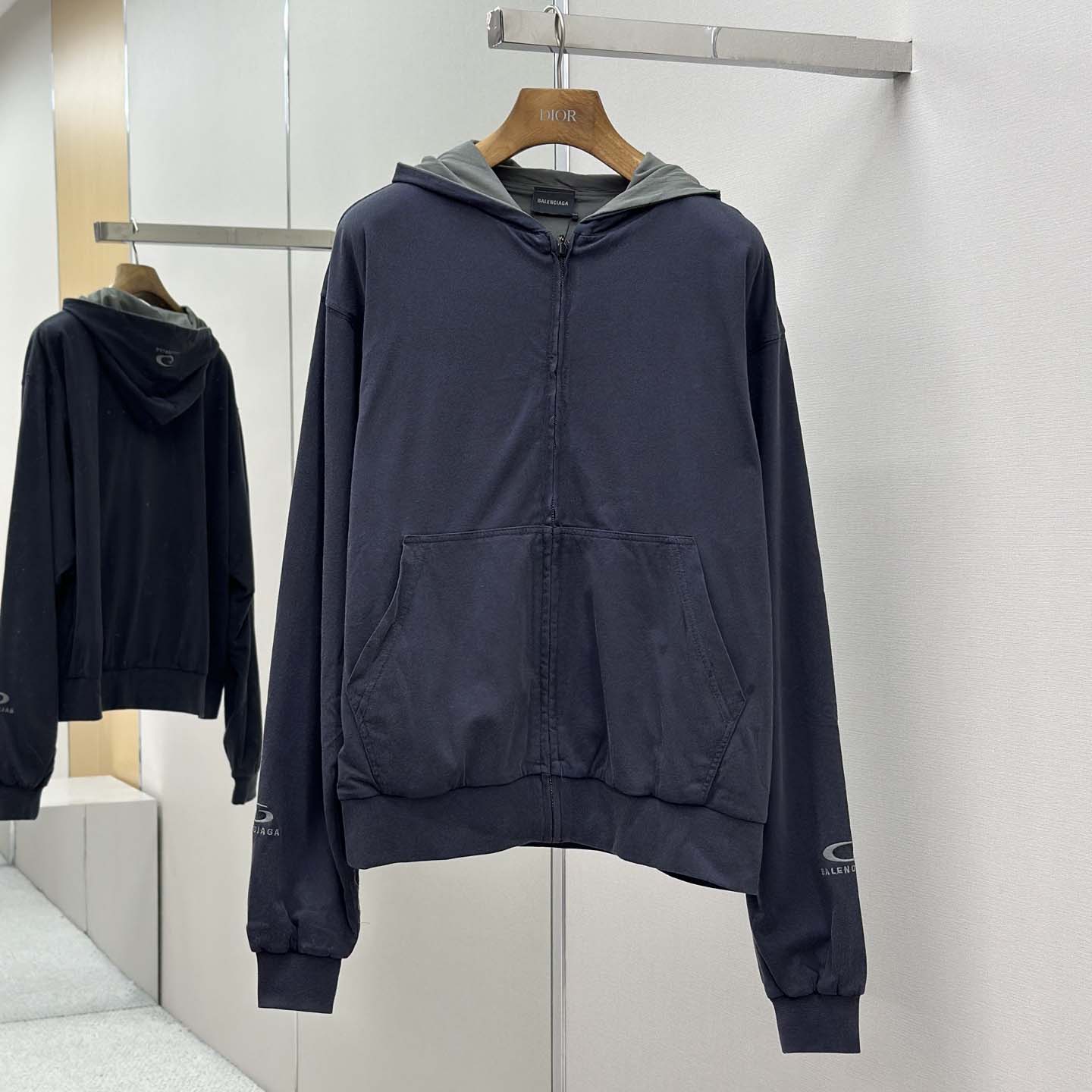 Balenciaga Back Reversible Zip-Up Hoodie - DesignerGu