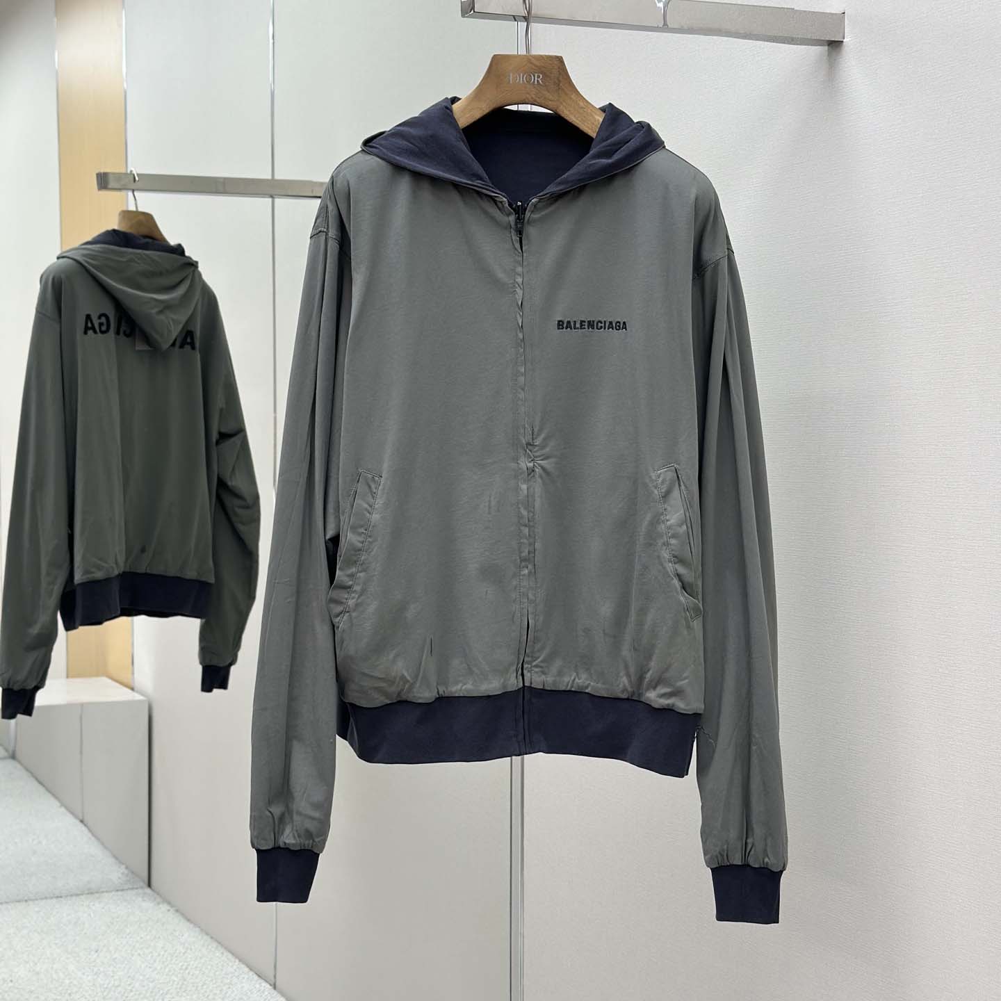 Balenciaga Back Reversible Zip-Up Hoodie - DesignerGu
